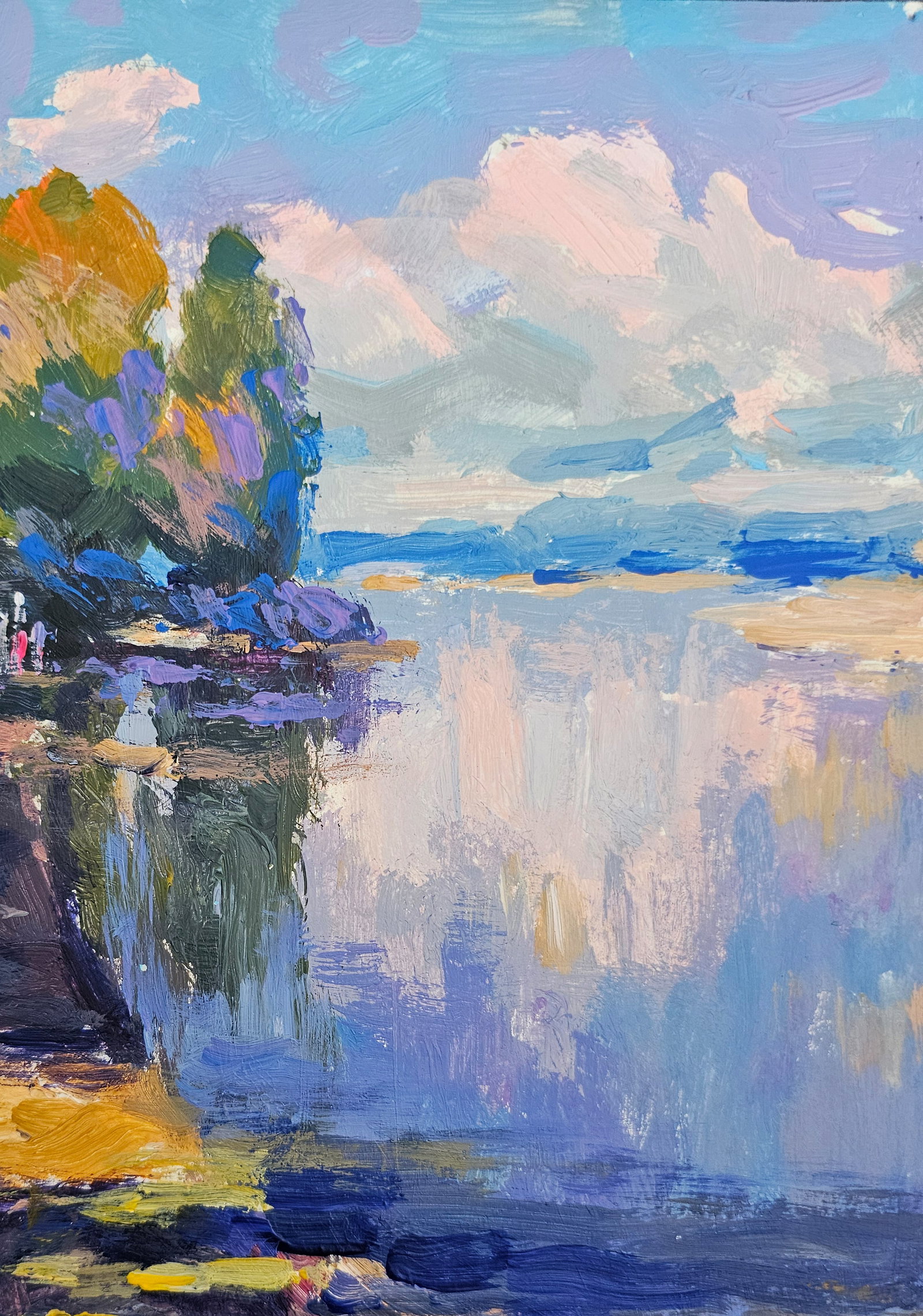 Acrylic painting Evening motif Vyacheslav Petrovich Babac - 4