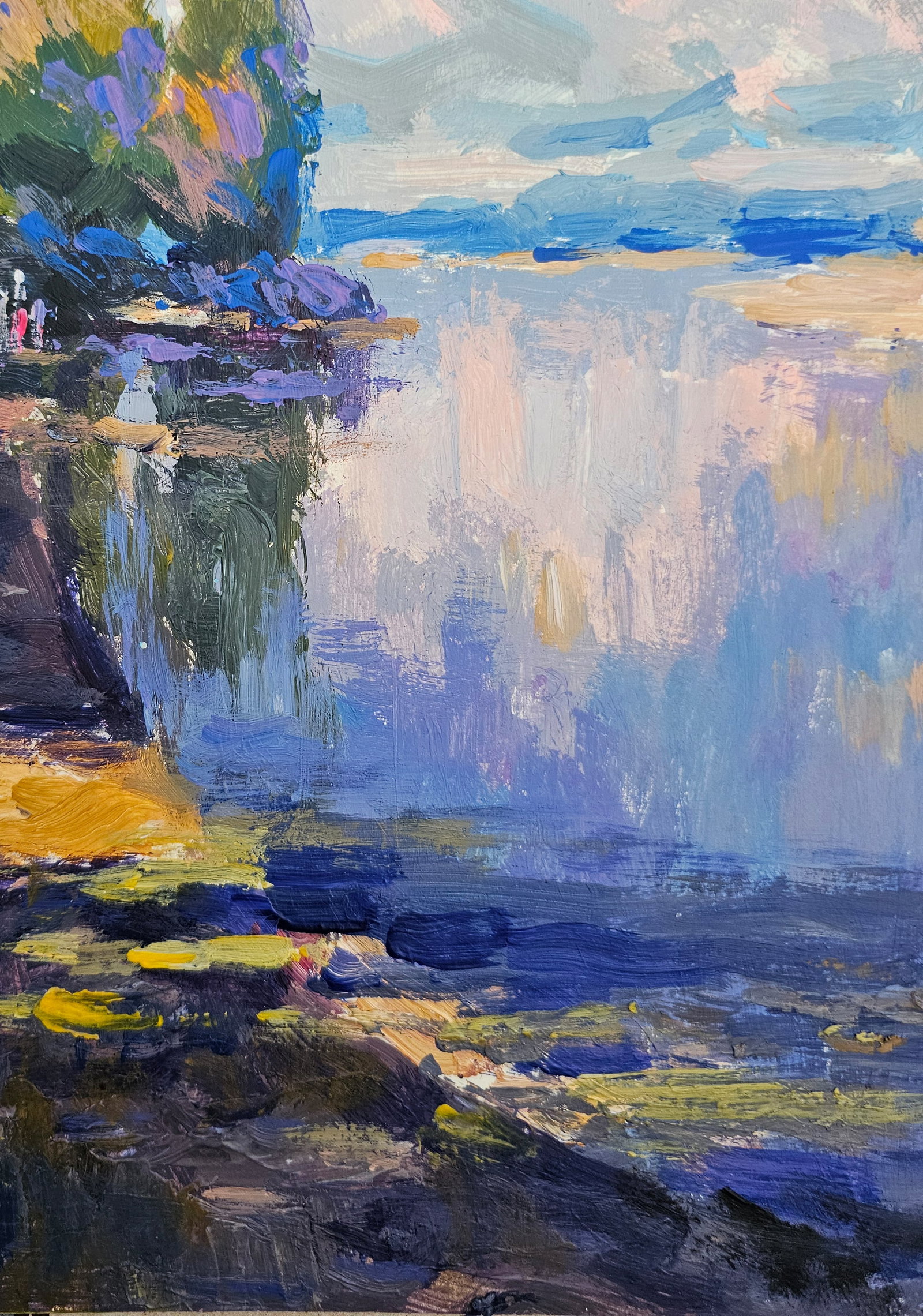 Acrylic painting Evening motif Vyacheslav Petrovich Babac - 6