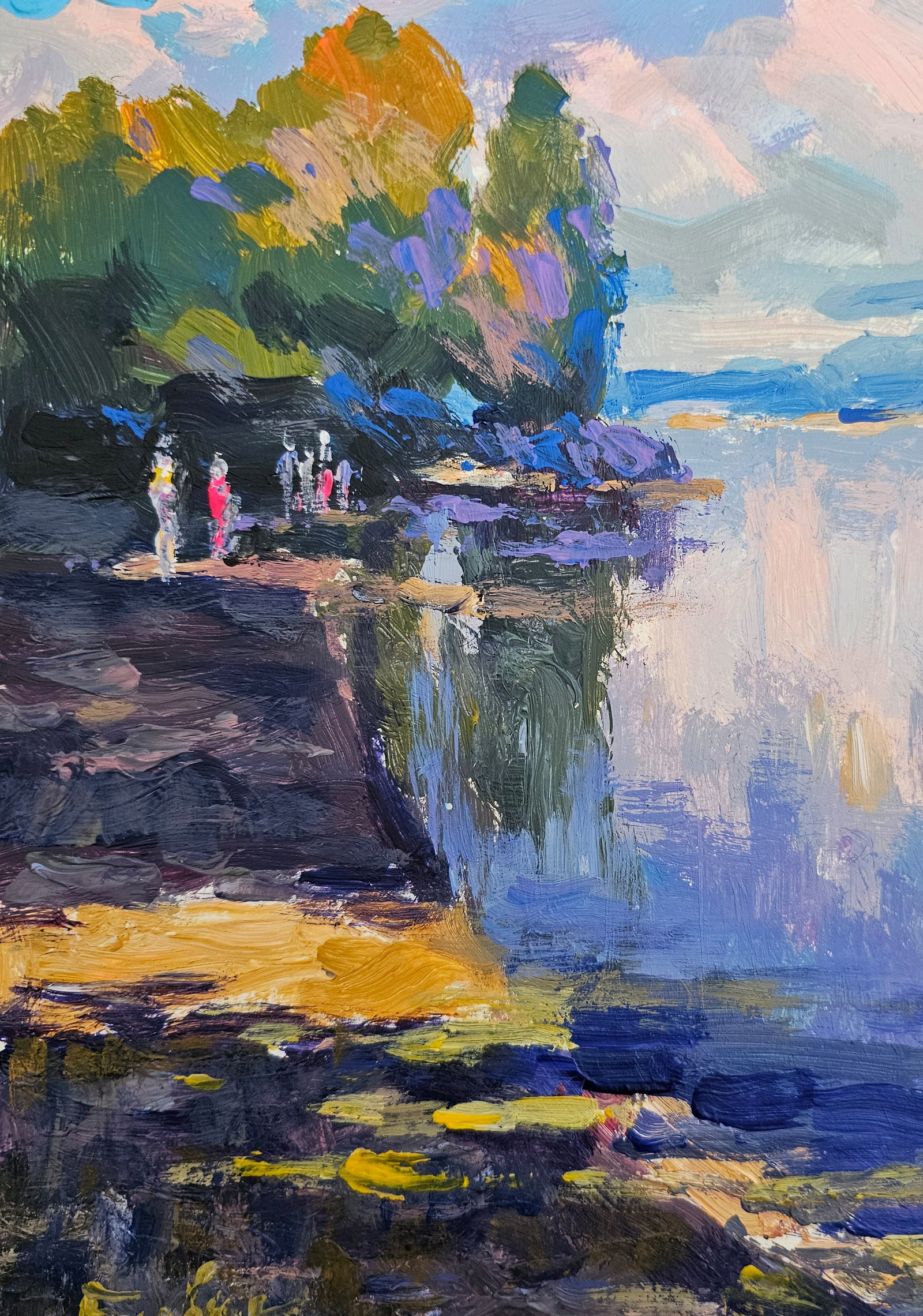 Acrylic painting Evening motif Vyacheslav Petrovich Babac - 8