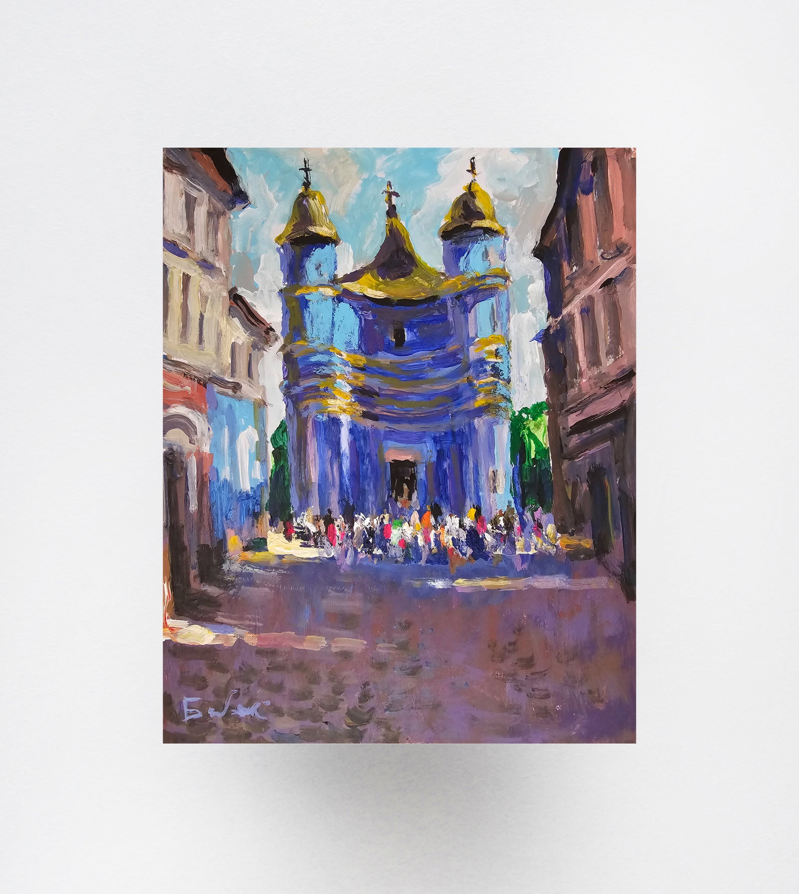 Acrylic painting Holy Intercession Cathedral Vyacheslav Petrovich Babac - 10