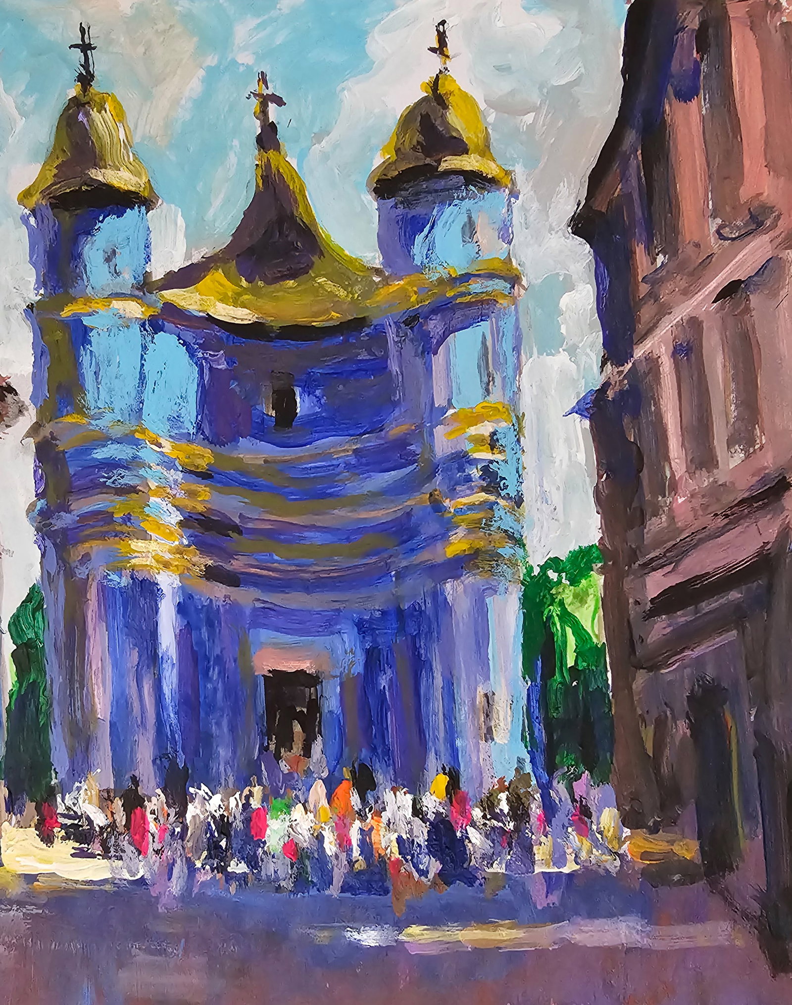 Acrylic painting Holy Intercession Cathedral Vyacheslav Petrovich Babac - 4
