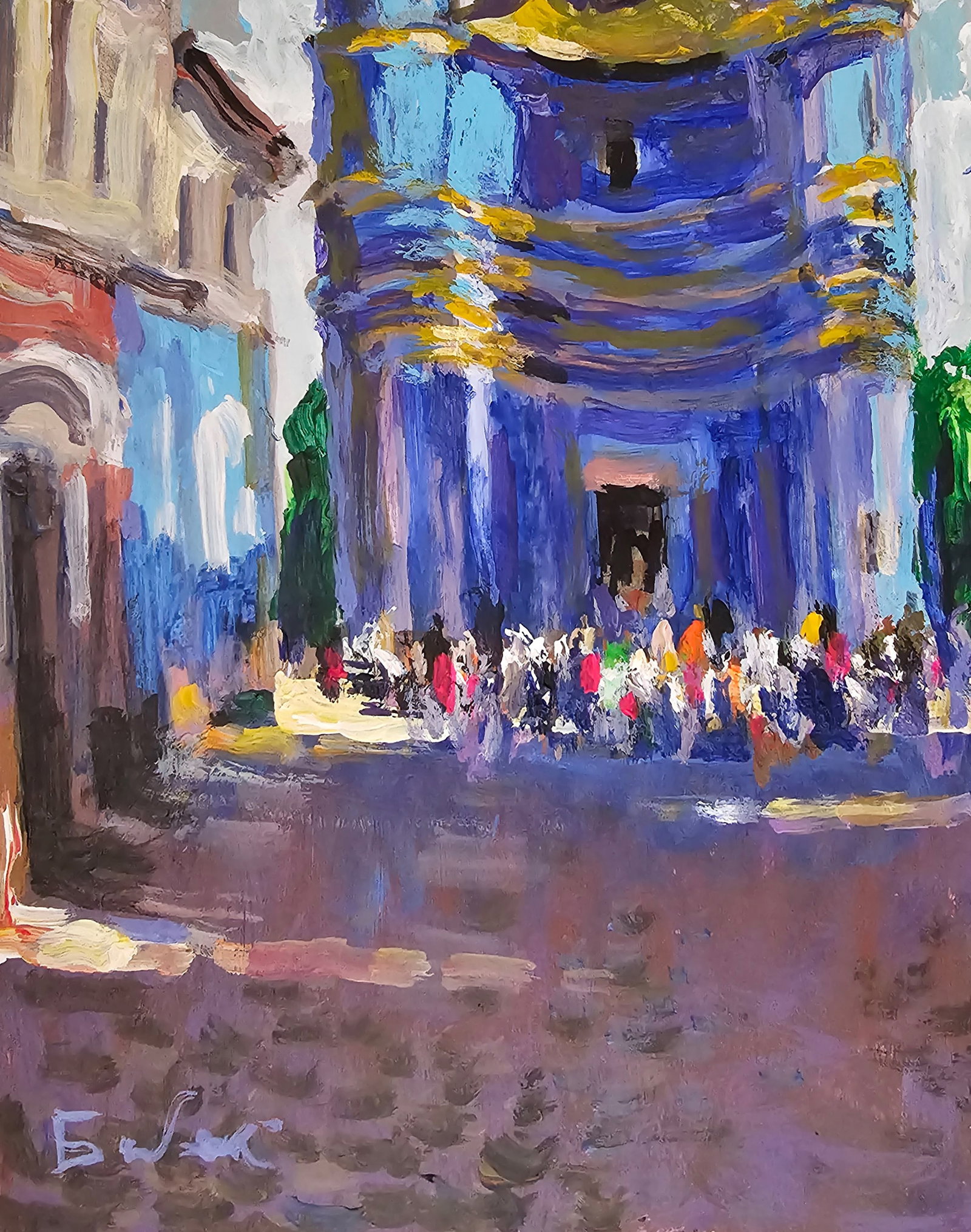 Acrylic painting Holy Intercession Cathedral Vyacheslav Petrovich Babac - 5
