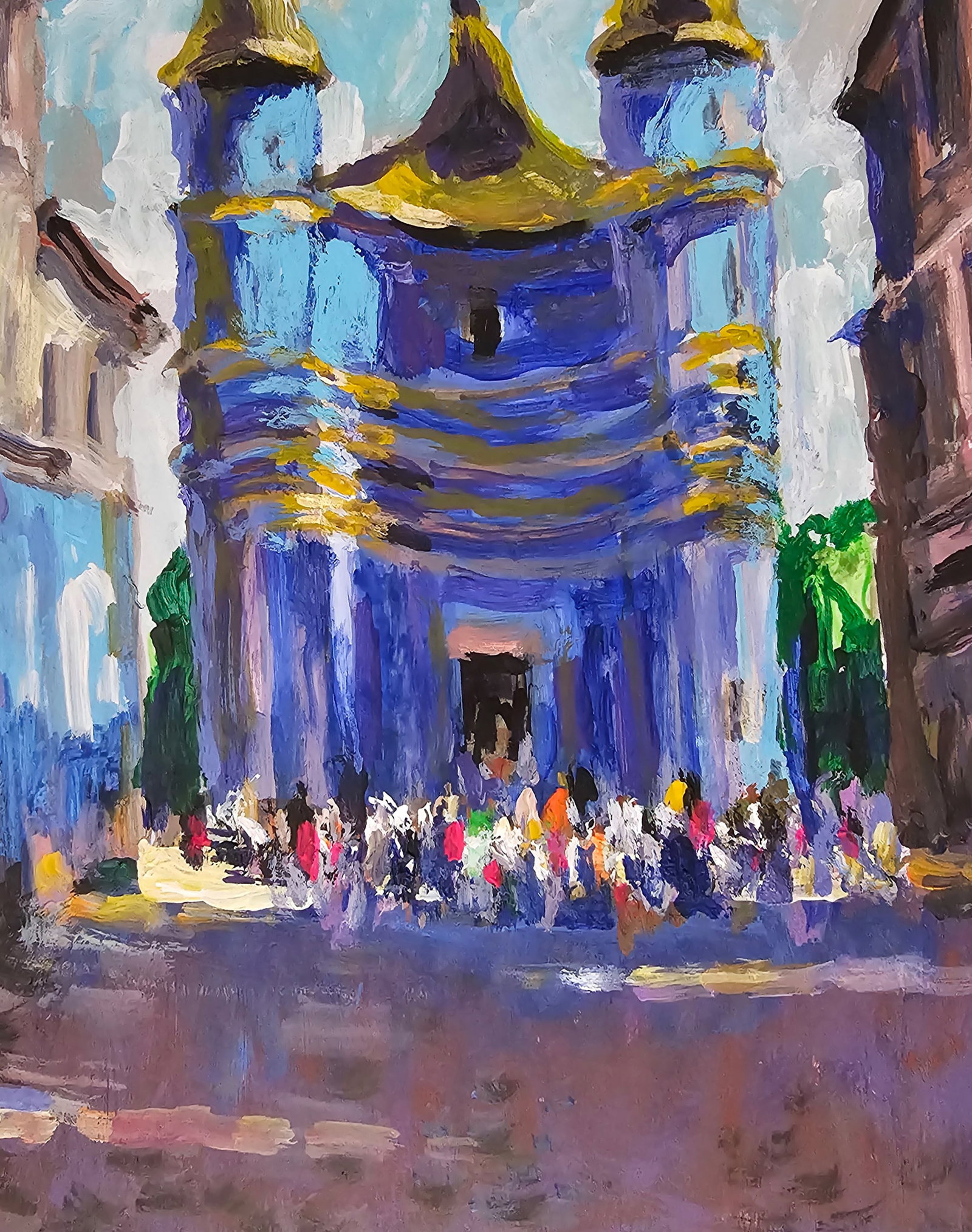 Acrylic painting Holy Intercession Cathedral Vyacheslav Petrovich Babac - 7