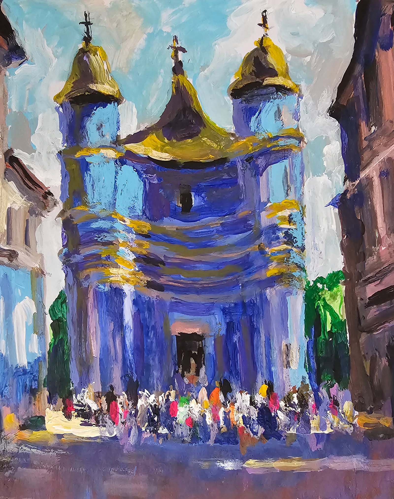 Acrylic painting Holy Intercession Cathedral Vyacheslav Petrovich Babac - 8