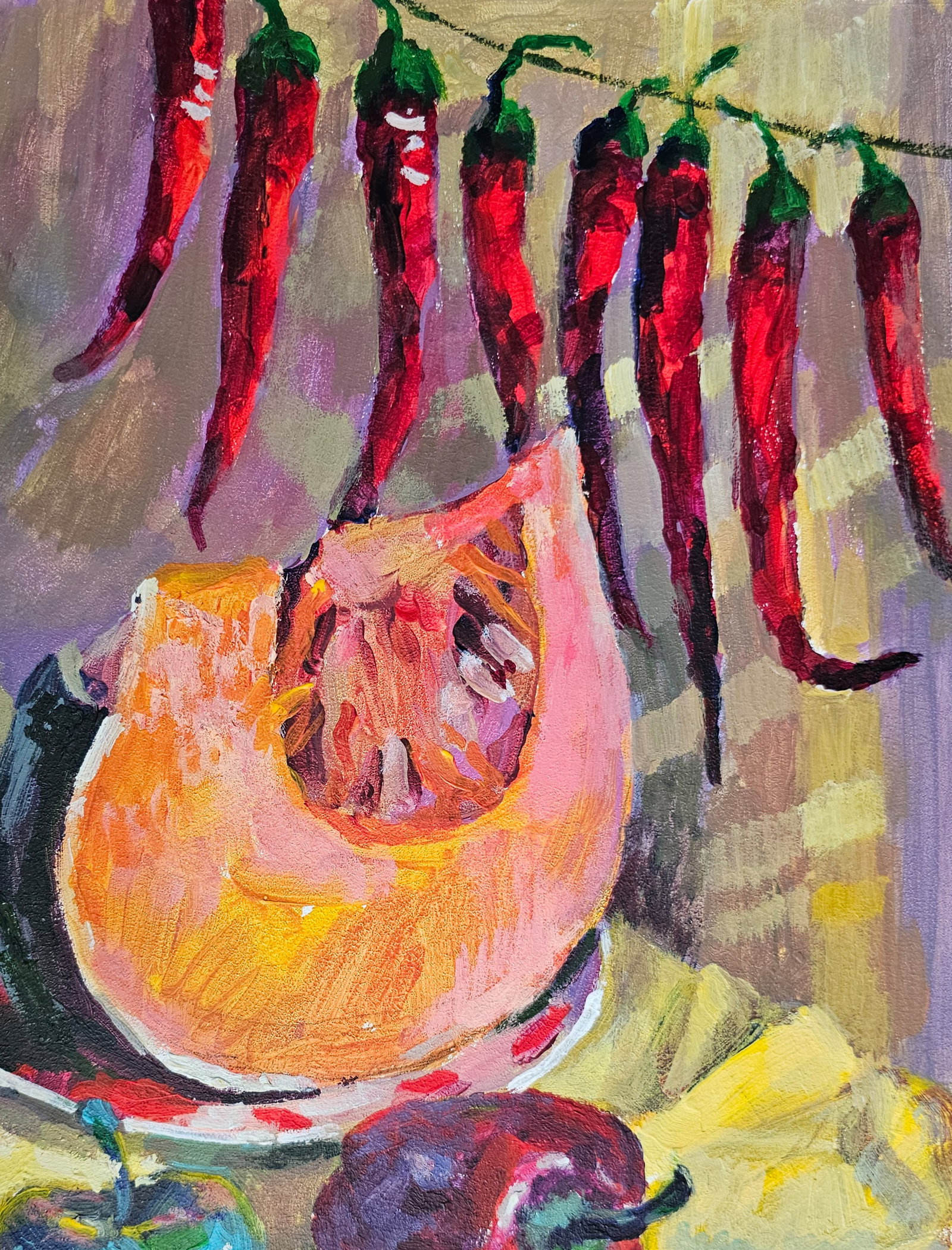Acrylic painting still life with peppers Vyacheslav Petrovich Babac - 4