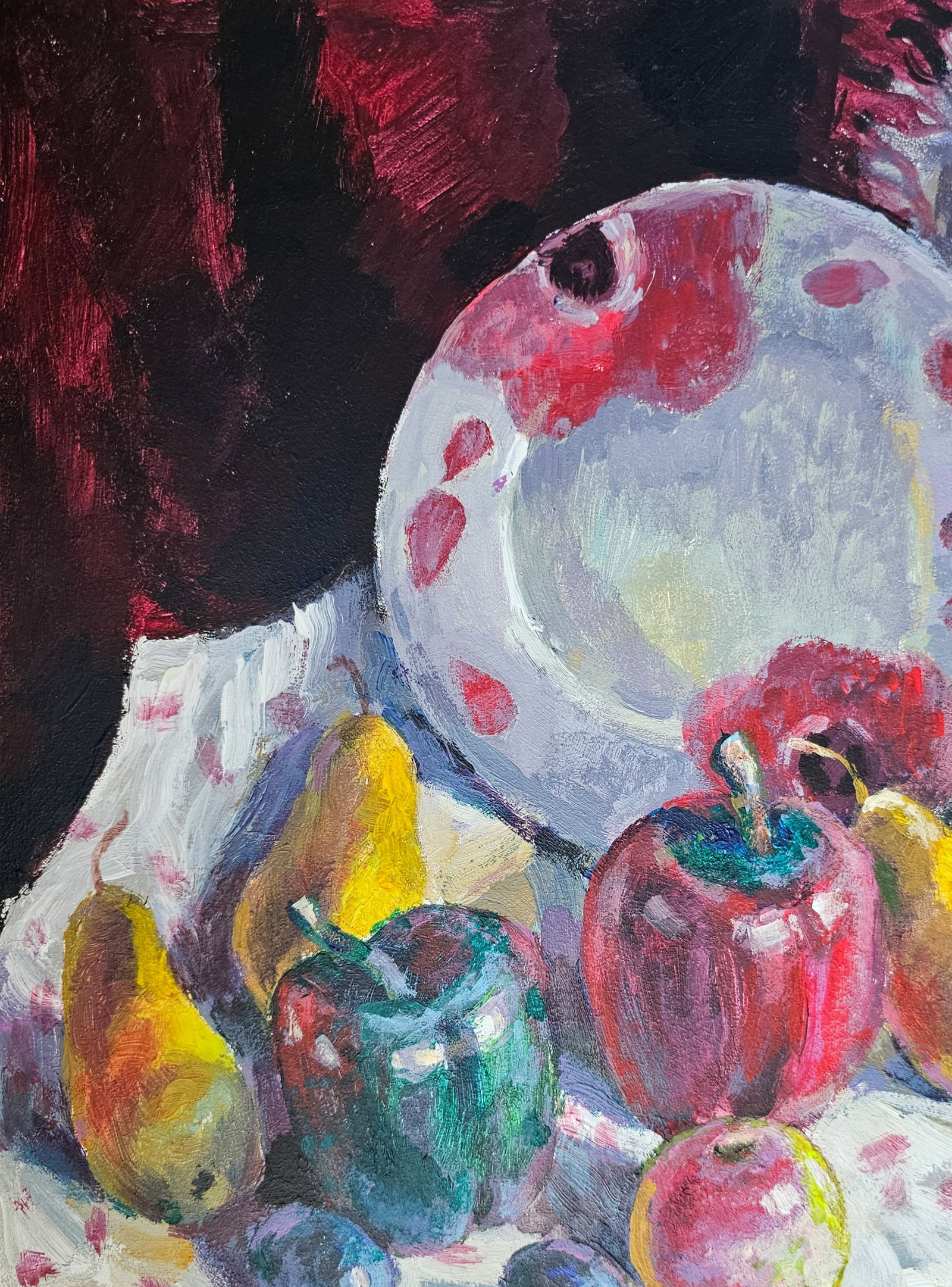 Acrylic painting still life with a plate Vyacheslav Petrovich Babac - 3