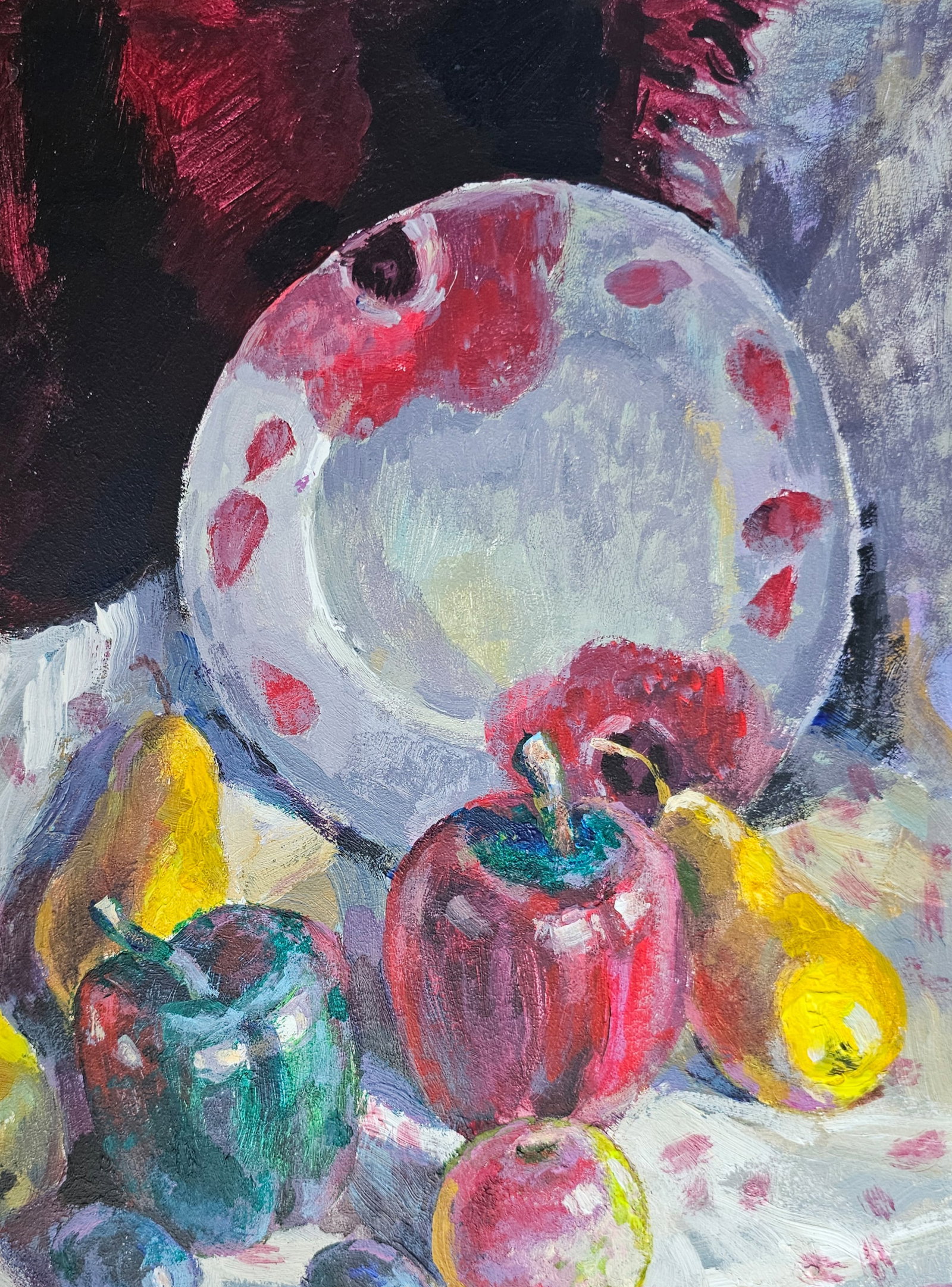 Acrylic painting still life with a plate Vyacheslav Petrovich Babac - 4