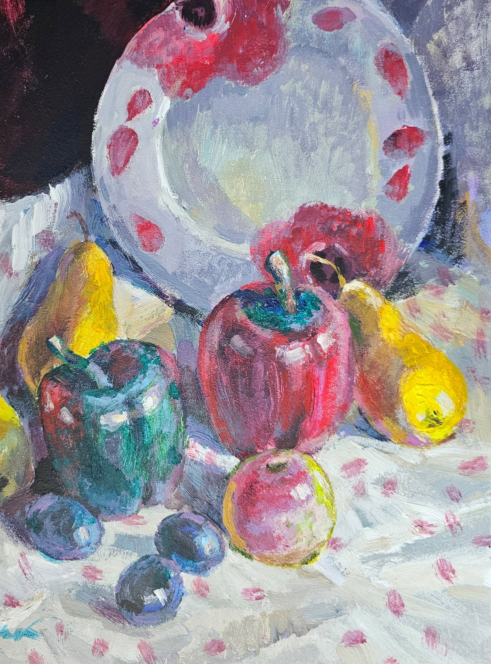 Acrylic painting still life with a plate Vyacheslav Petrovich Babac - 6