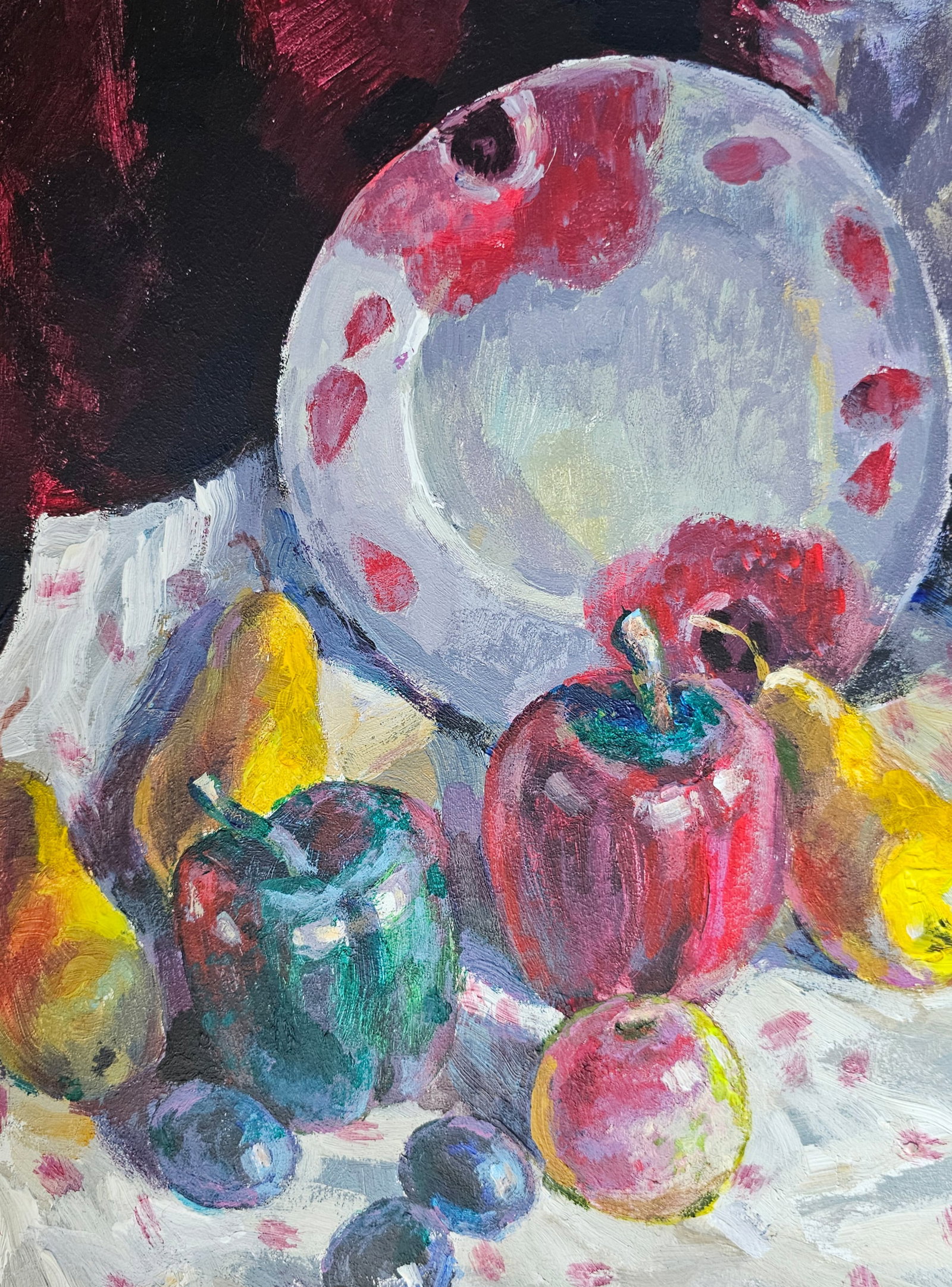 Acrylic painting still life with a plate Vyacheslav Petrovich Babac - 7