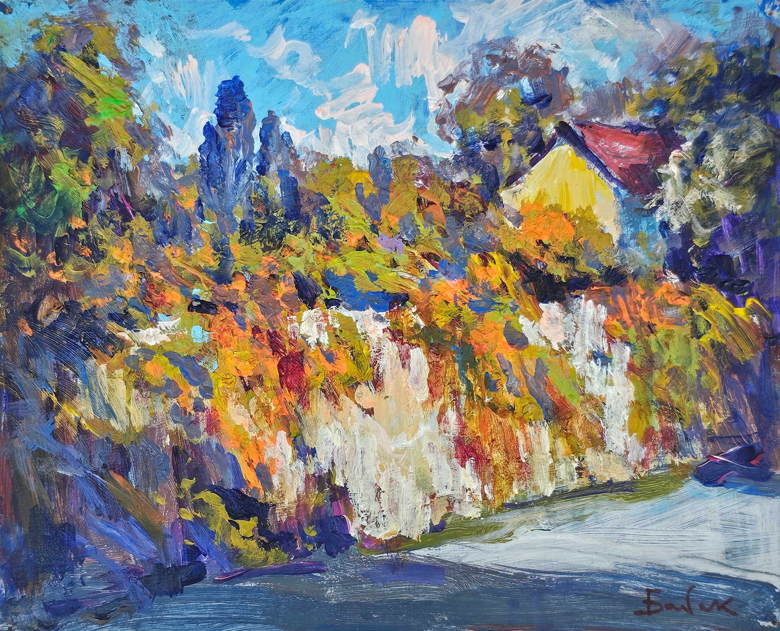 Acrylic painting Outside Vyacheslav Petrovich Babac: 344BA Painter: Vyacheslav Petrovick Babac S?ze: 18x22 cm/ 7.08x8.66 inches Components: Acrylic, cardboard Original painting from our collection ERA: 2024 About the artist: Born on August 24, 1946 to t