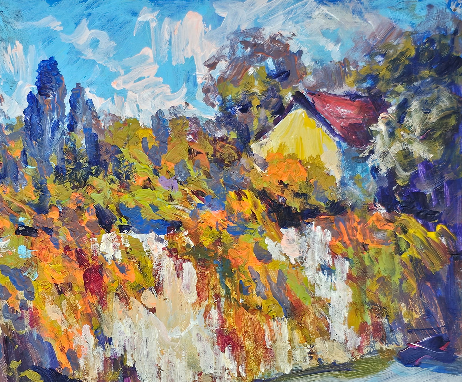 Acrylic painting Outside Vyacheslav Petrovich Babac - 5