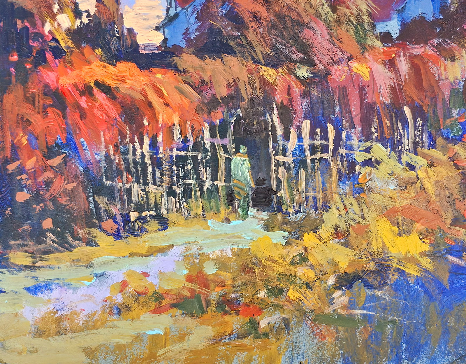 Acrylic painting Evening motif Vyacheslav Petrovich Babac - 5