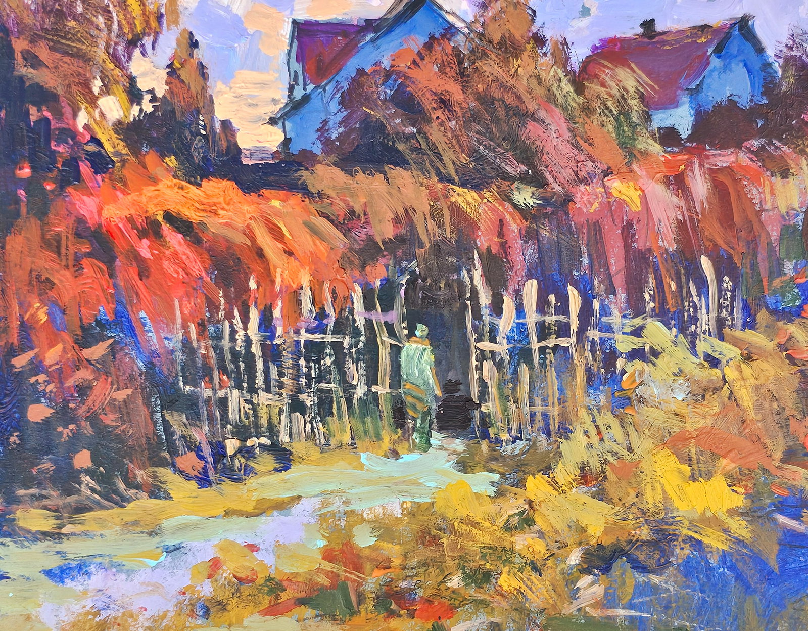 Acrylic painting Evening motif Vyacheslav Petrovich Babac - 8