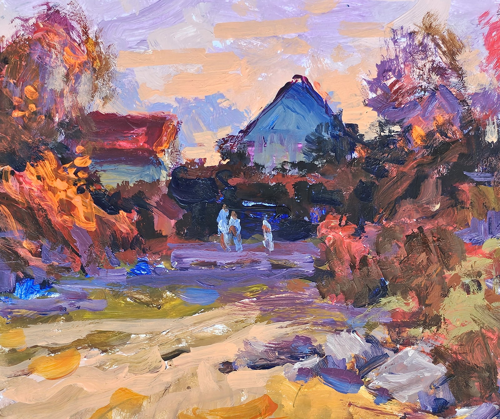 Acrylic painting Red evening Vyacheslav Petrovich Babac - 3