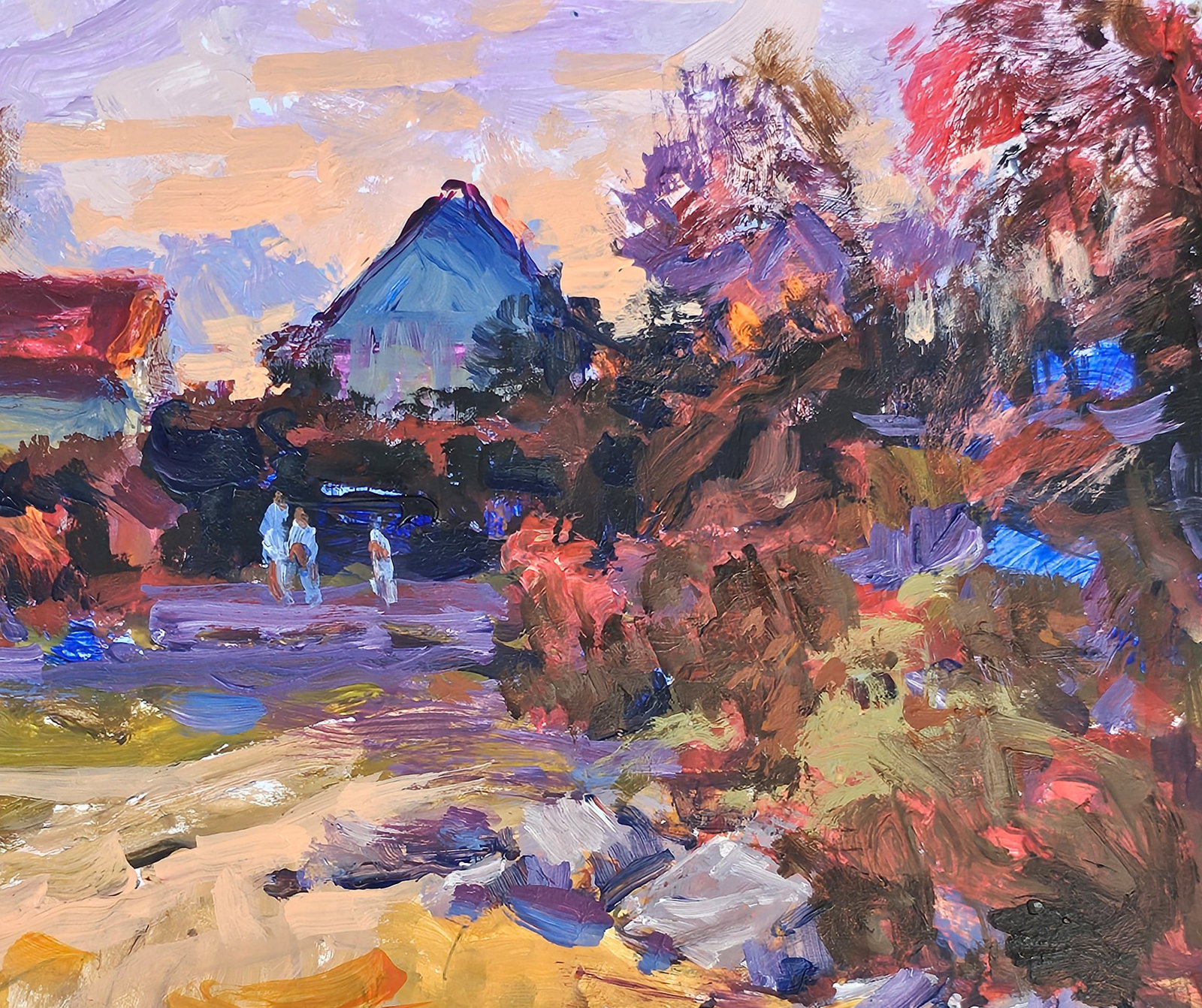 Acrylic painting Red evening Vyacheslav Petrovich Babac - 4