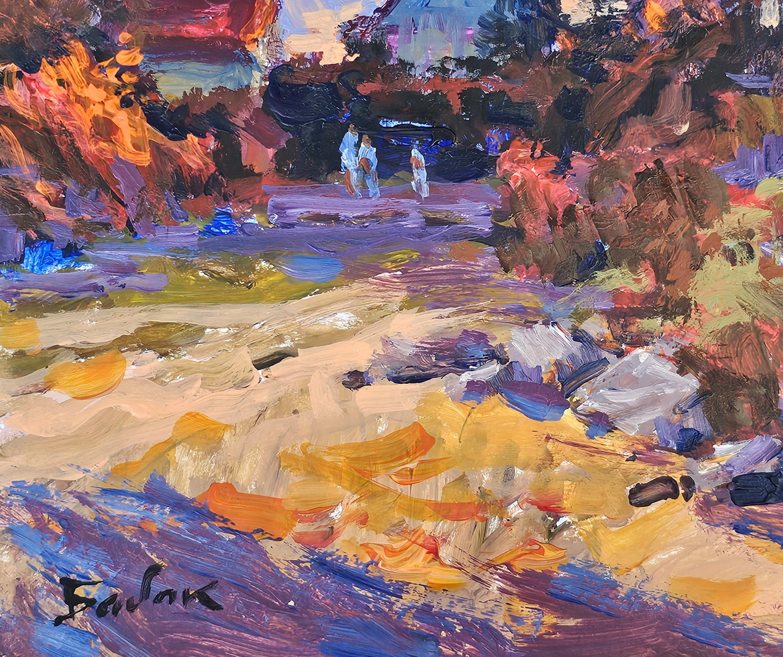 Acrylic painting Red evening Vyacheslav Petrovich Babac - 5