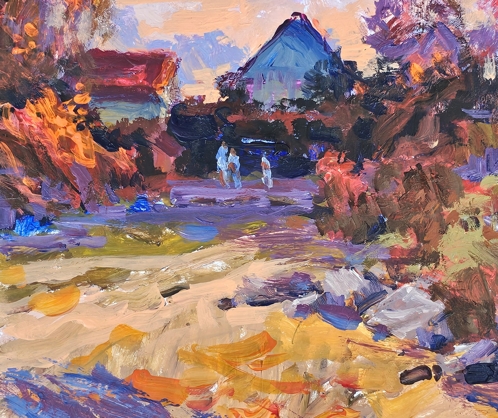 Acrylic painting Red evening Vyacheslav Petrovich Babac - 8