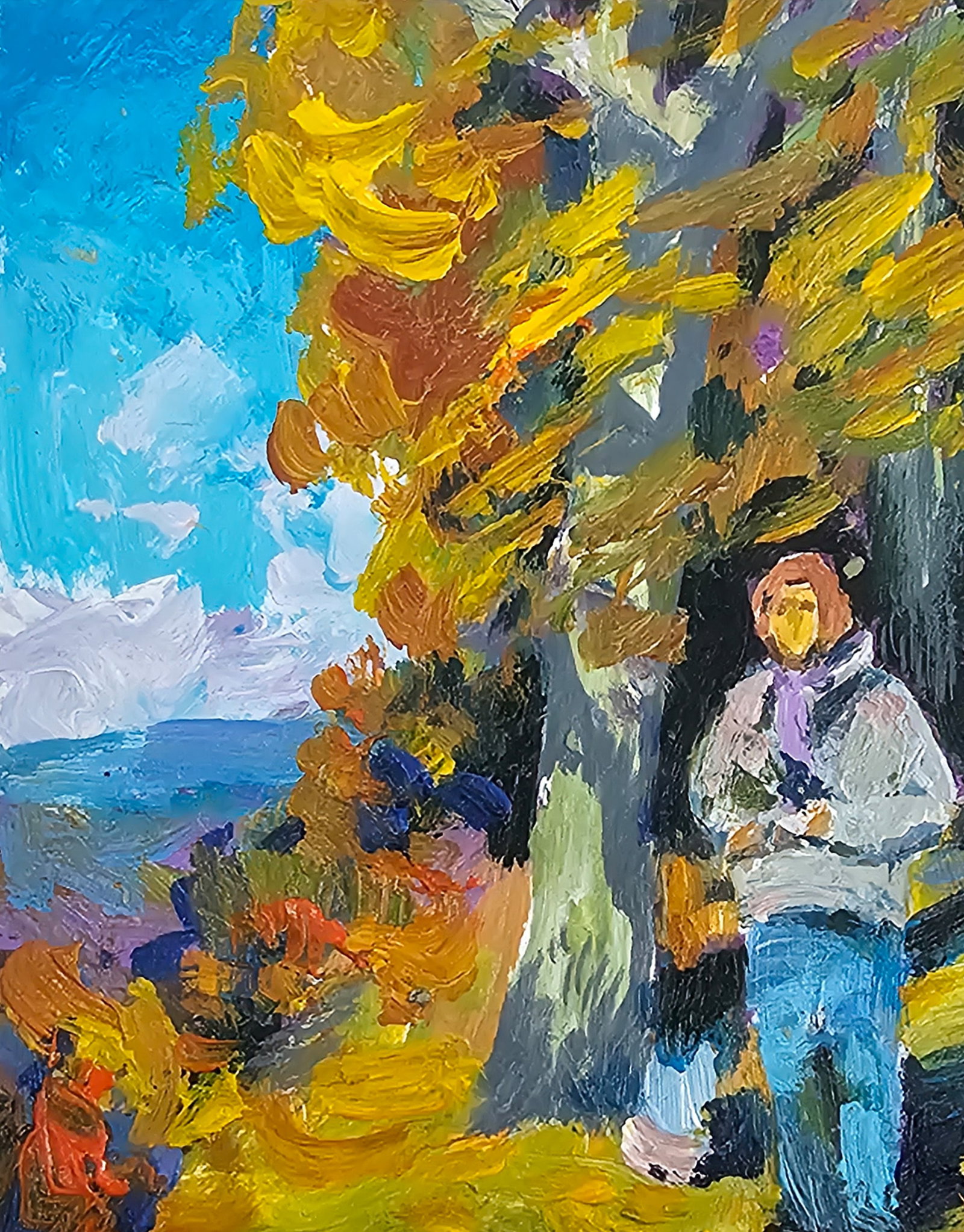 Acrylic painting view from the mountain Vyacheslav Petrovich Babac - 4