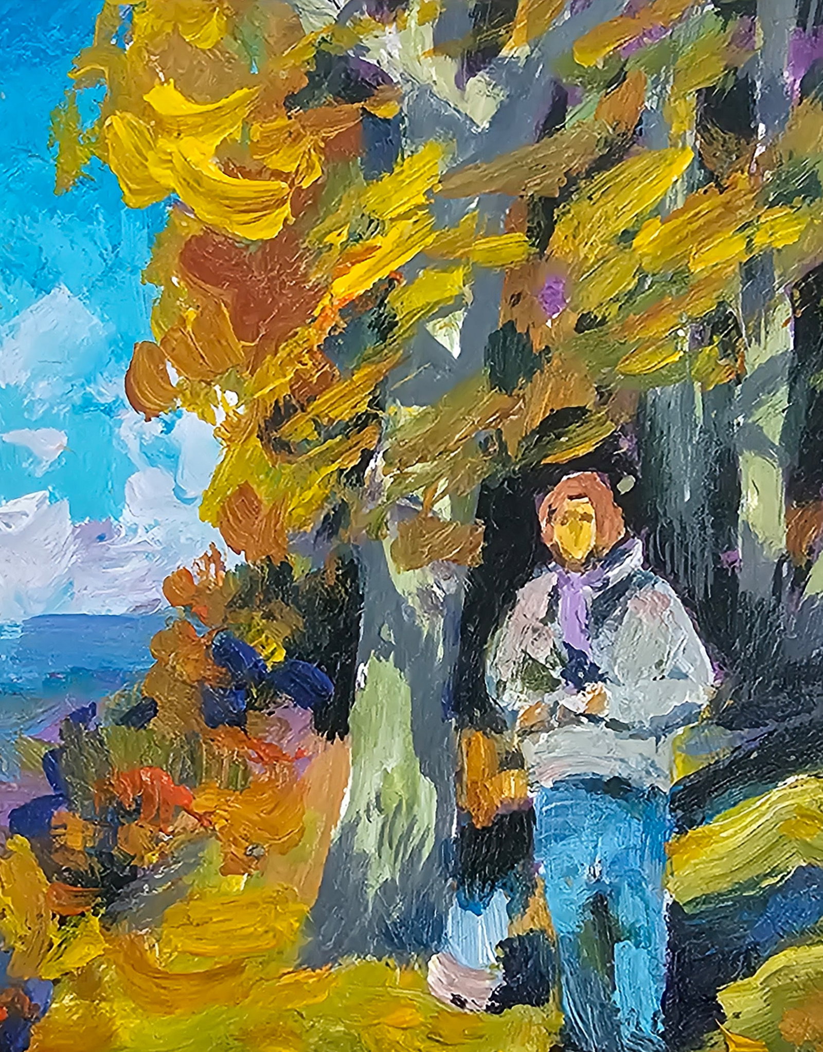 Acrylic painting view from the mountain Vyacheslav Petrovich Babac - 9