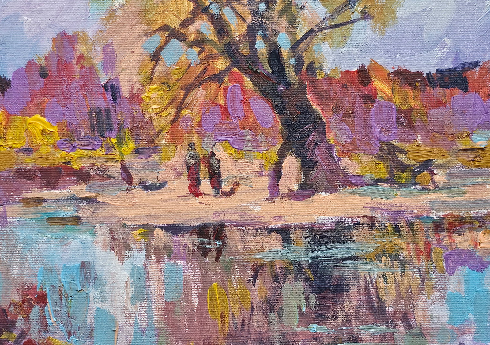 Acrylic painting old willow Vyacheslav Petrovich Babac - 7