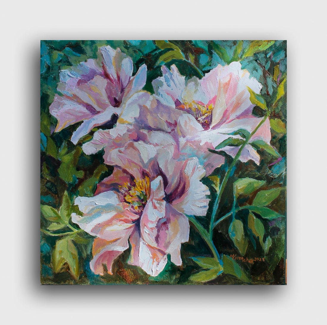 Oil painting Spring tenderness Maria Voloschak: 03Vor Painter: Maria Voloschak S?ze: 40x40 cm/15,75x15,75 inches Components: oil, canvas Original painting from our collection ERA: 2023 Short information: The Ukrainian artist and painter is a member