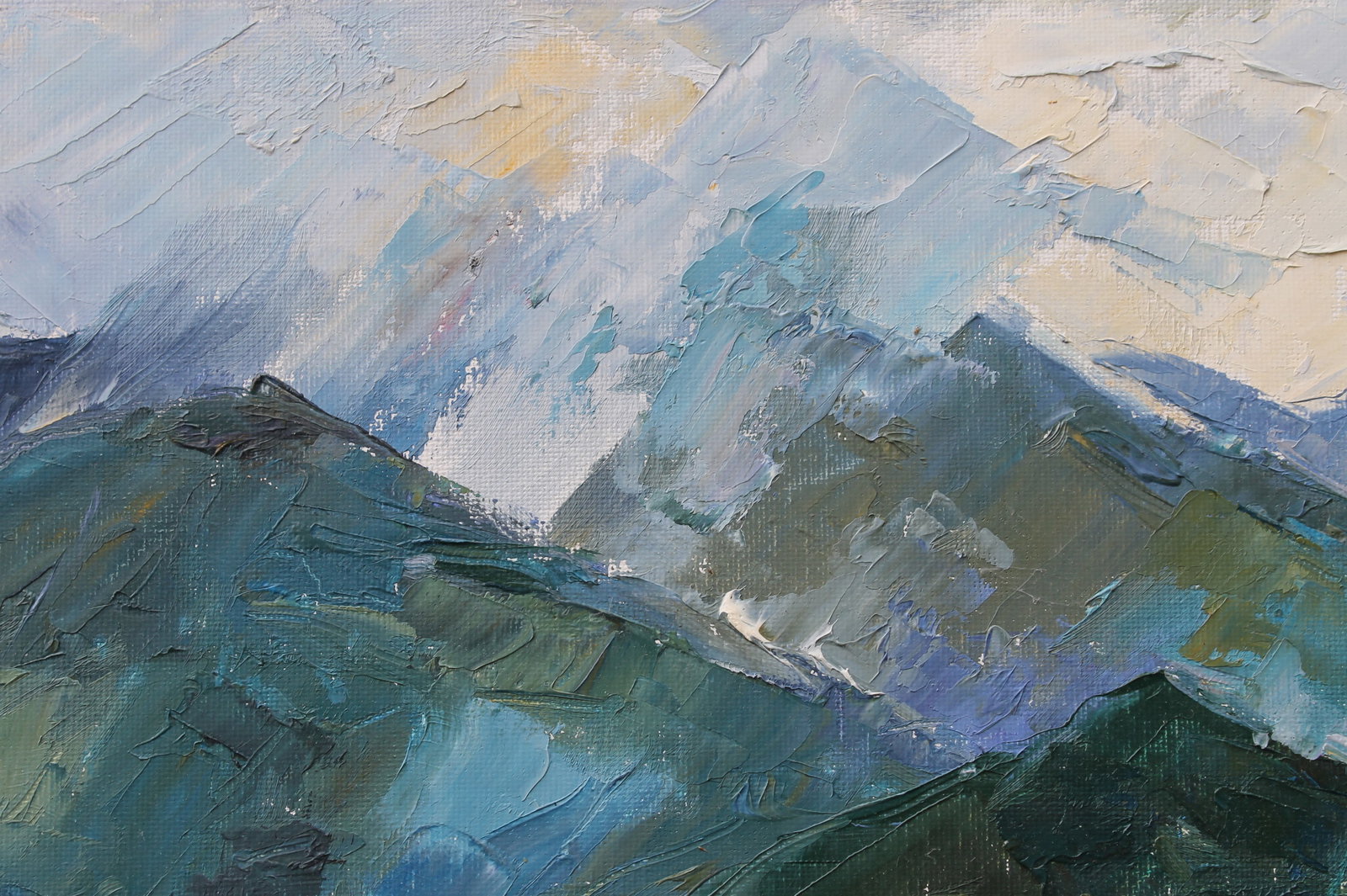 Oil painting The mountains are smoking Maria Voloschak - 3