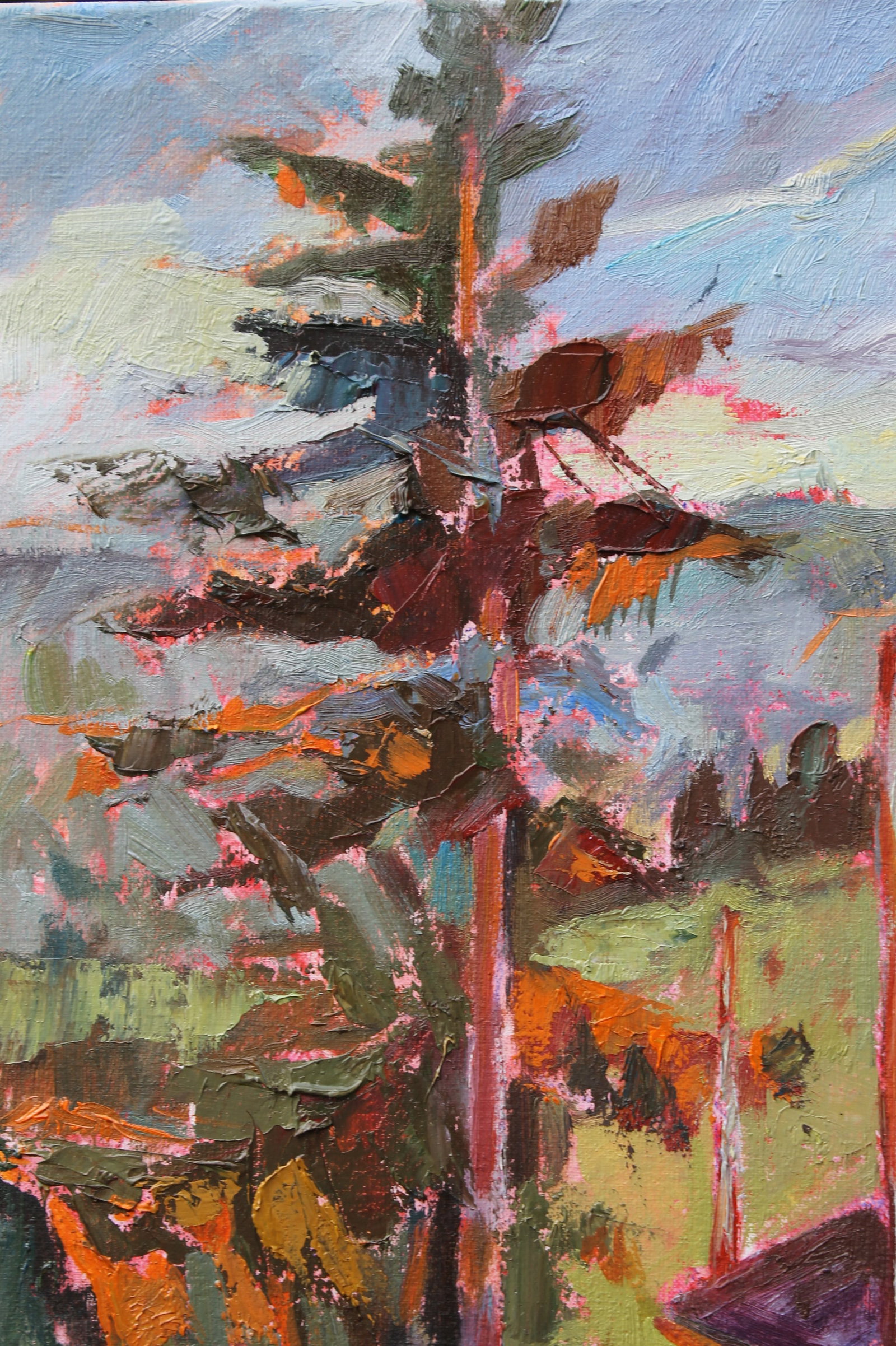 Oil acrylic painting Carpathian autumn Maria Voloschak - 9