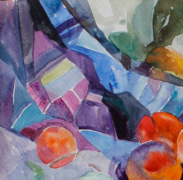 Watercolor painting Still life with apricots Maria Voloschak - 3