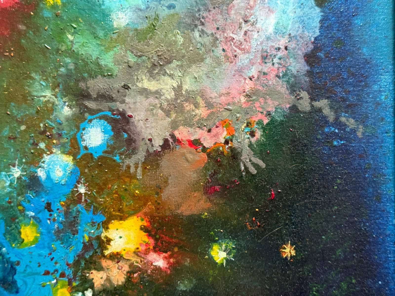 Abstract Oil painting with frame dragon battle K. Leonid - 5