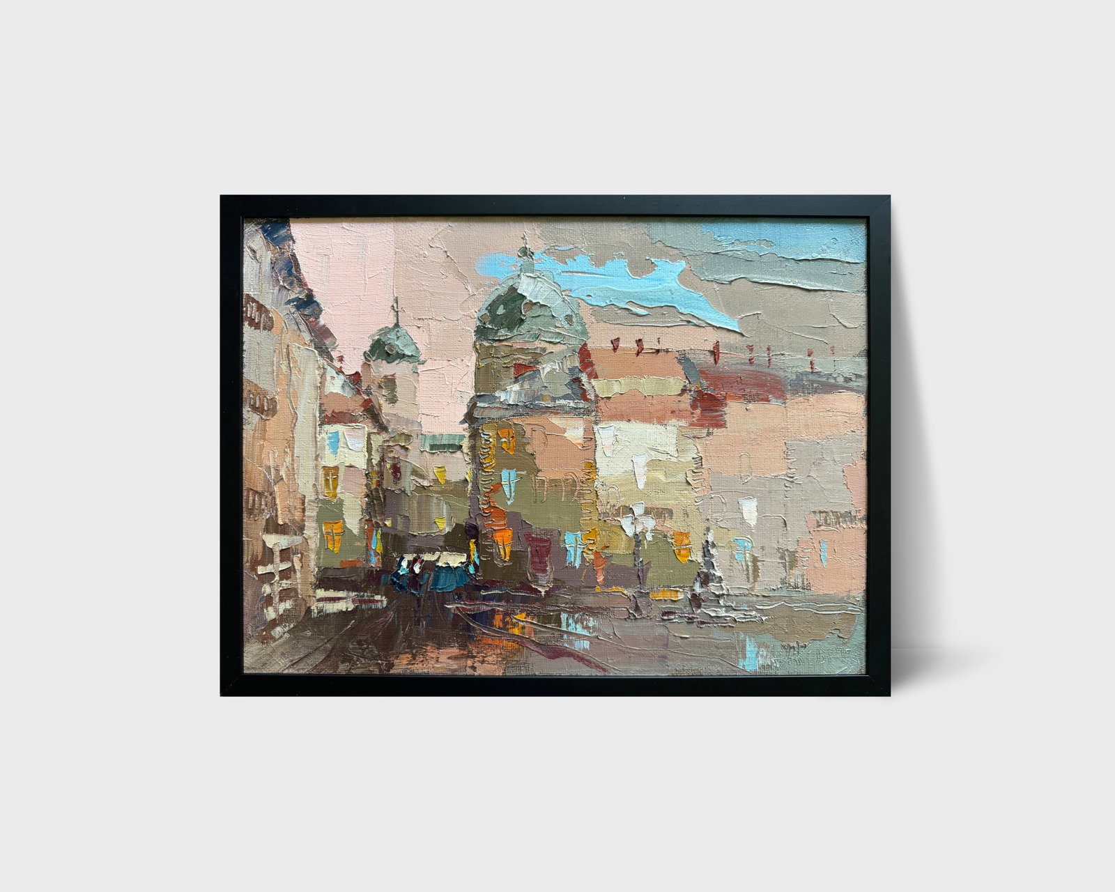 Oil painting with frame Lviv Square K. Leonid - 11