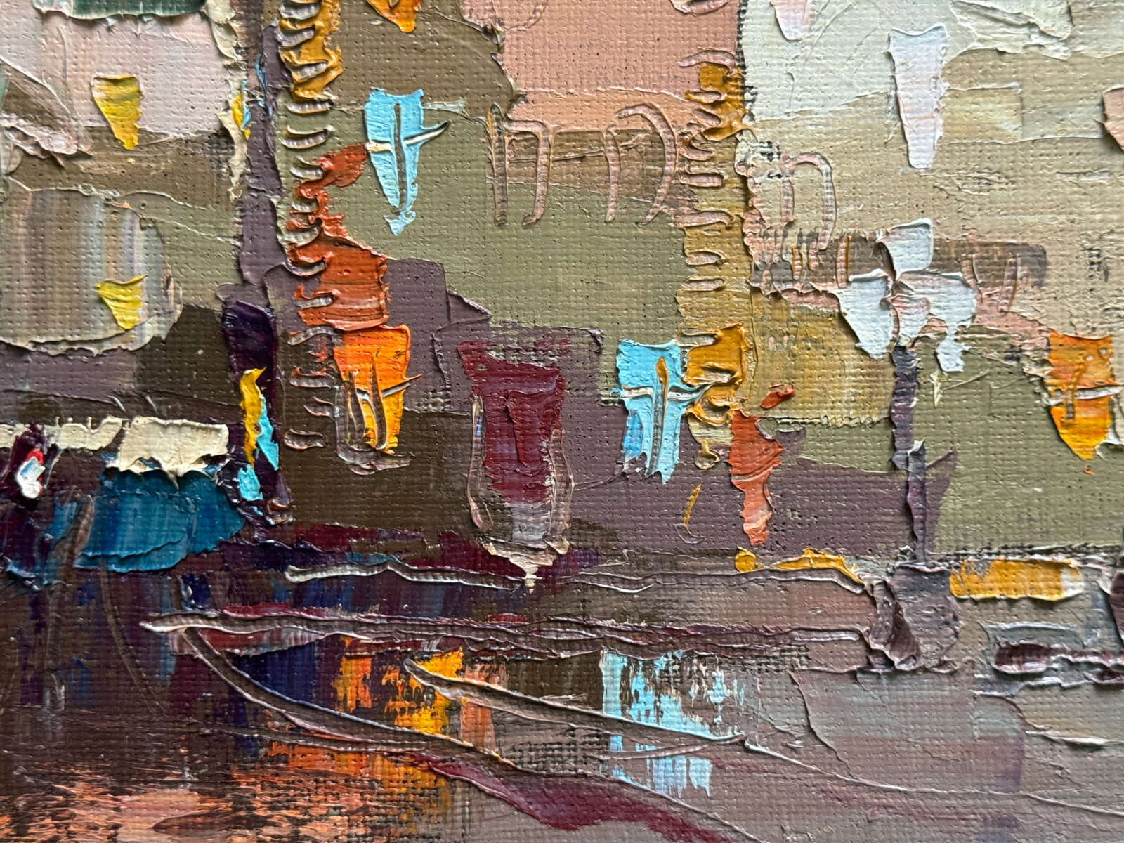 Oil painting with frame Lviv Square K. Leonid - 5