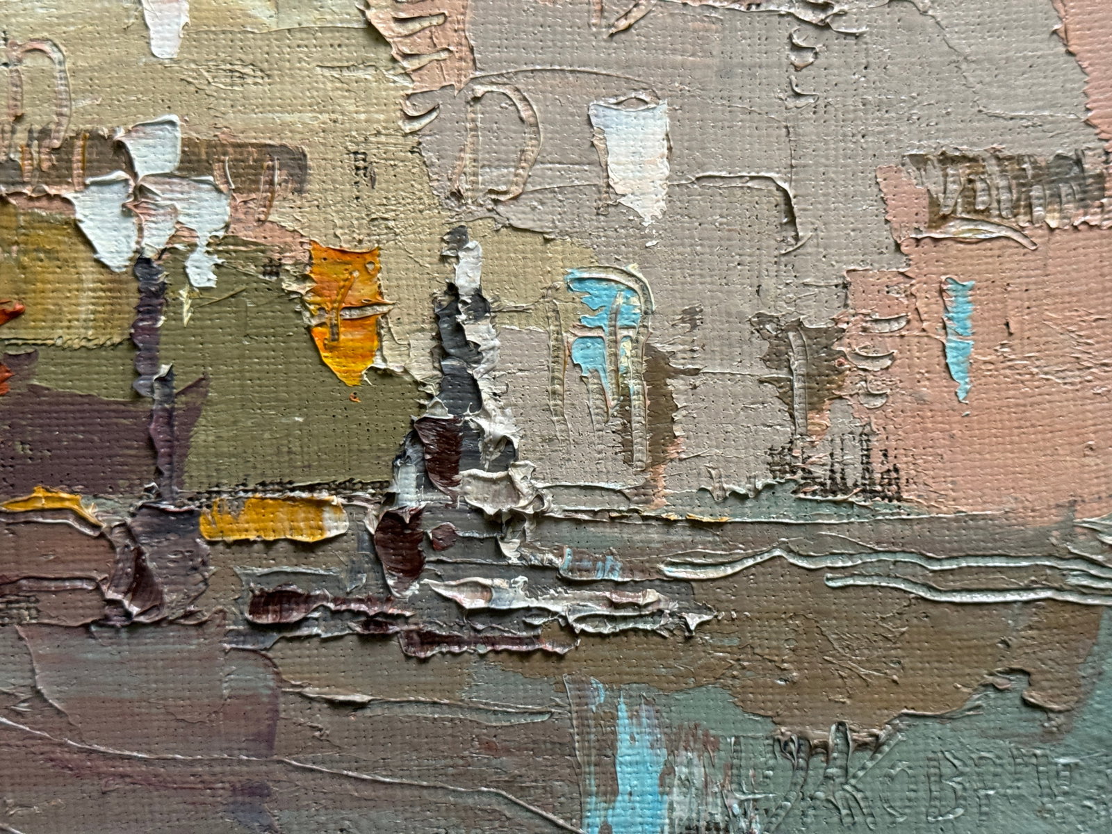 Oil painting with frame Lviv Square K. Leonid - 9