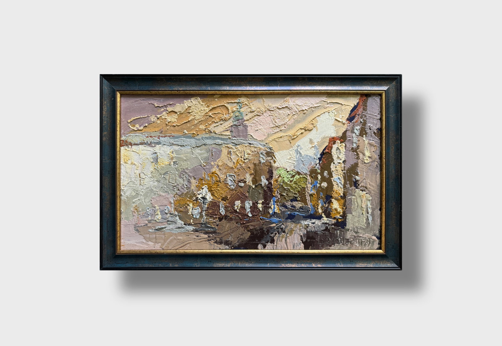 Oil painting with frame Lviv market square K. Leonid - 9
