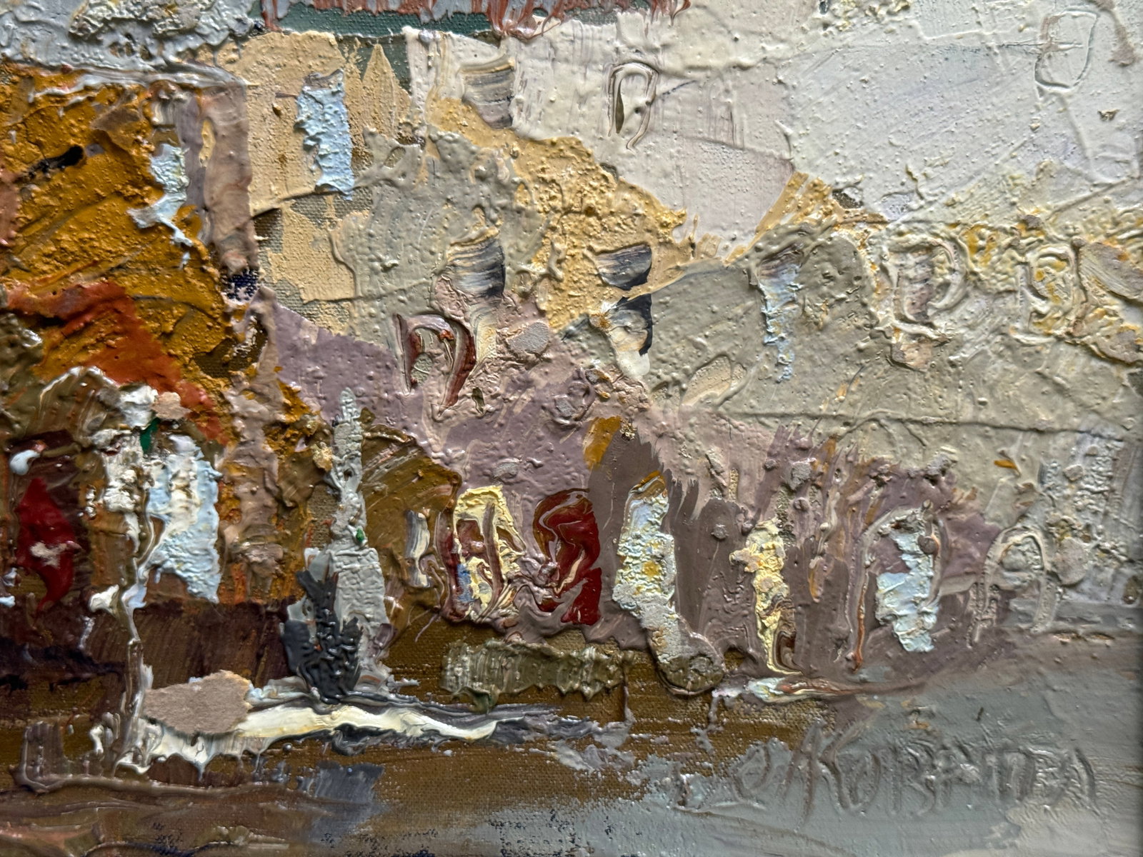 Oil painting with frame Lviv market square K. Leonid - 5