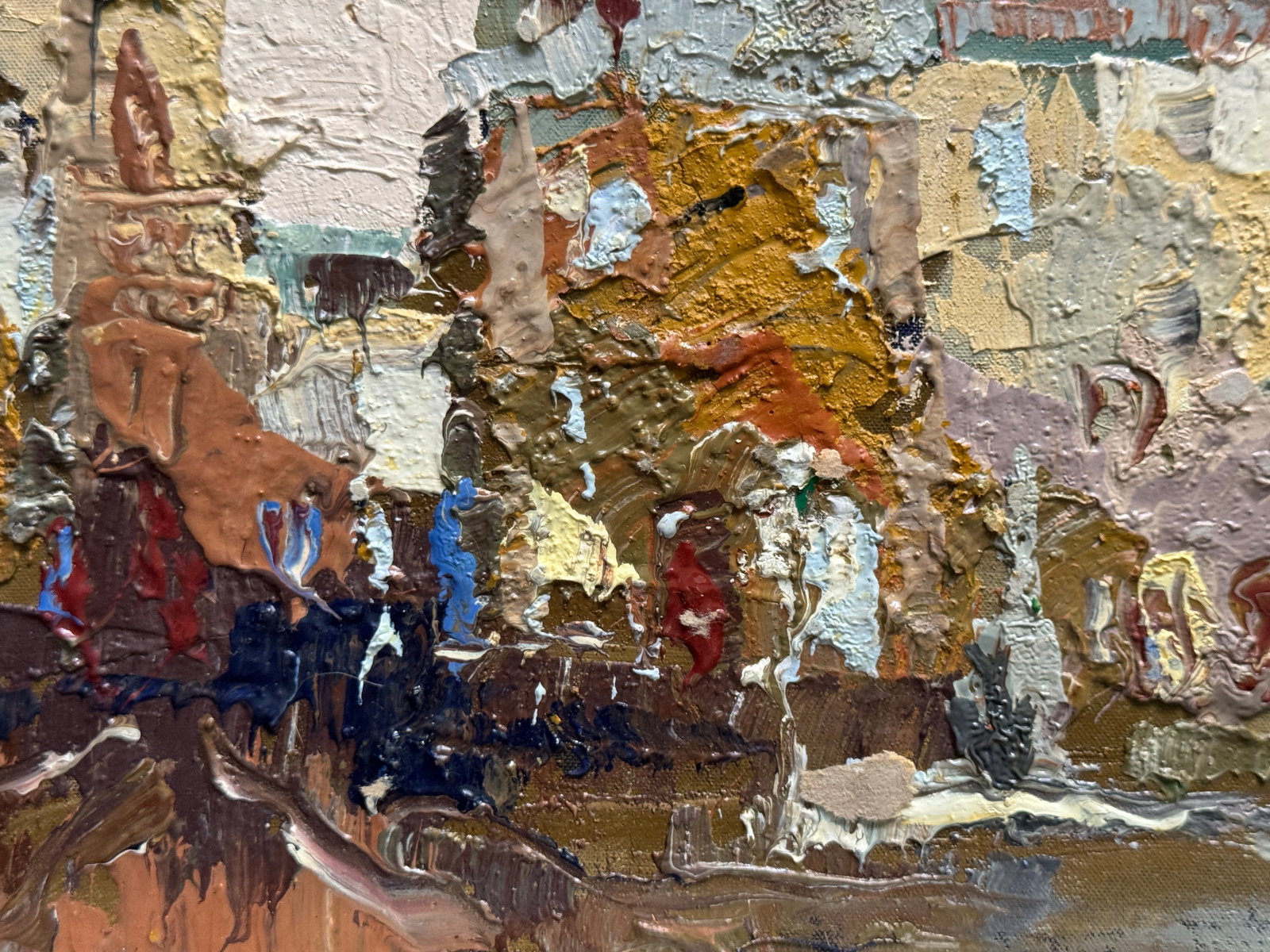 Oil painting with frame Lviv market square K. Leonid - 6