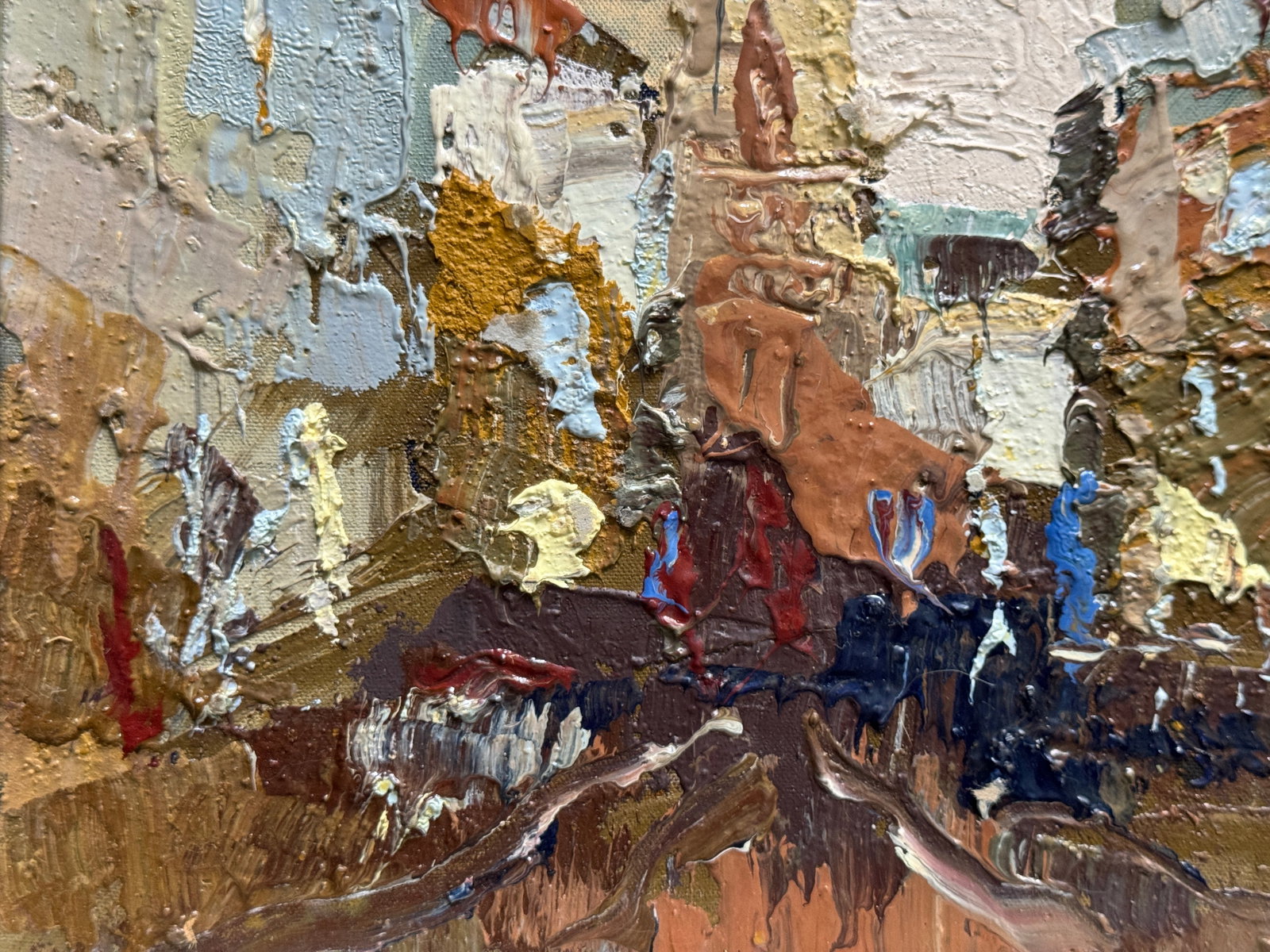 Oil painting with frame Lviv market square K. Leonid - 7