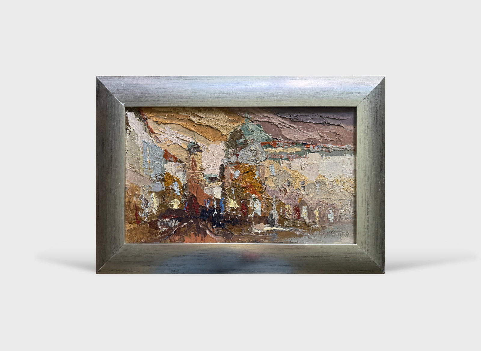 Oil painting with frame Lviv market square K. Leonid - 9