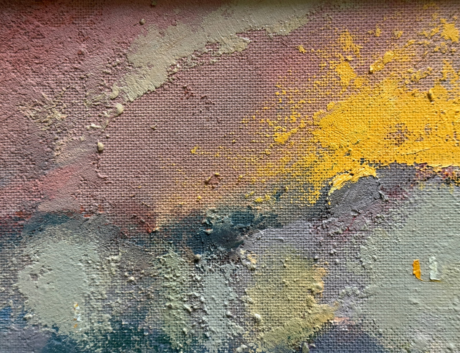 Abstract Oil painting with frame Evening in City K. Leonid - 2