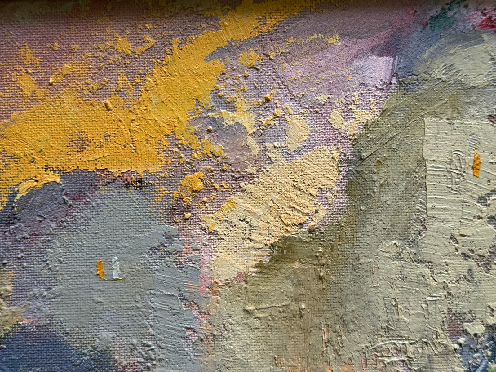 Abstract Oil painting with frame Evening in City K. Leonid - 3