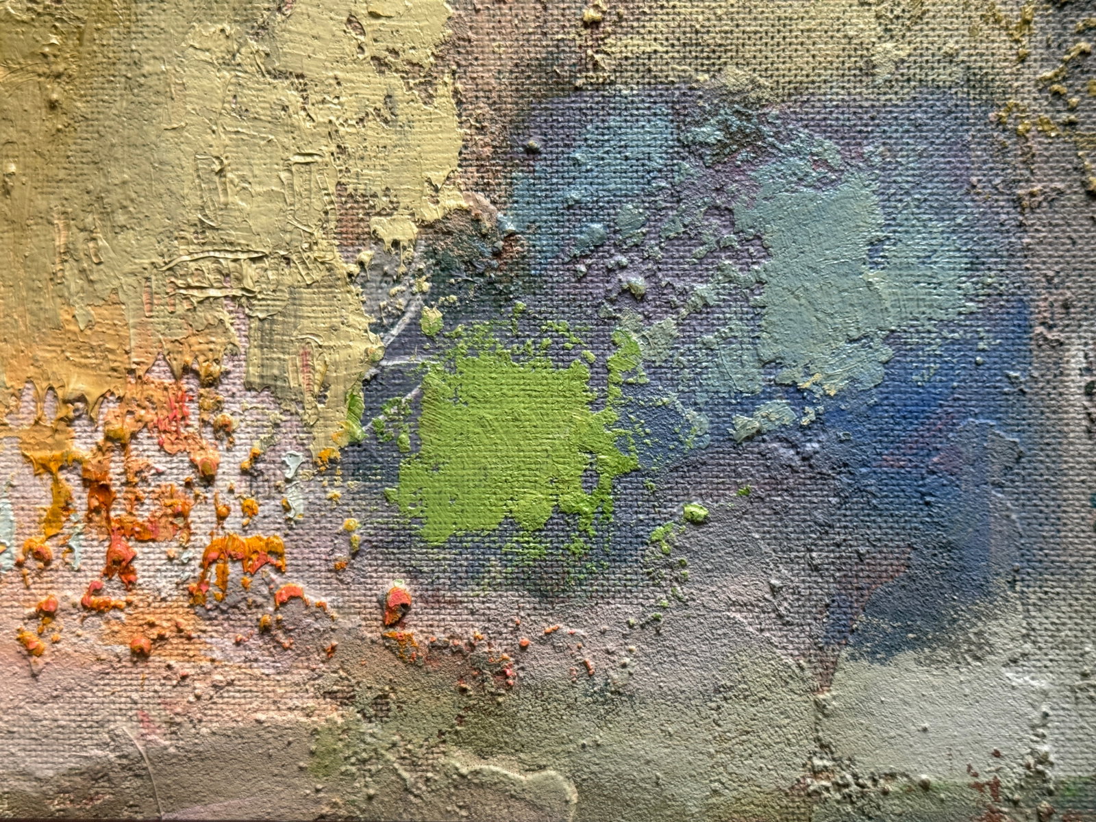 Abstract Oil painting with frame Evening in City K. Leonid - 5