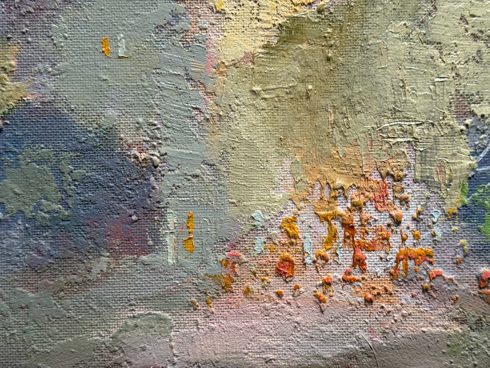 Abstract Oil painting with frame Evening in City K. Leonid - 6