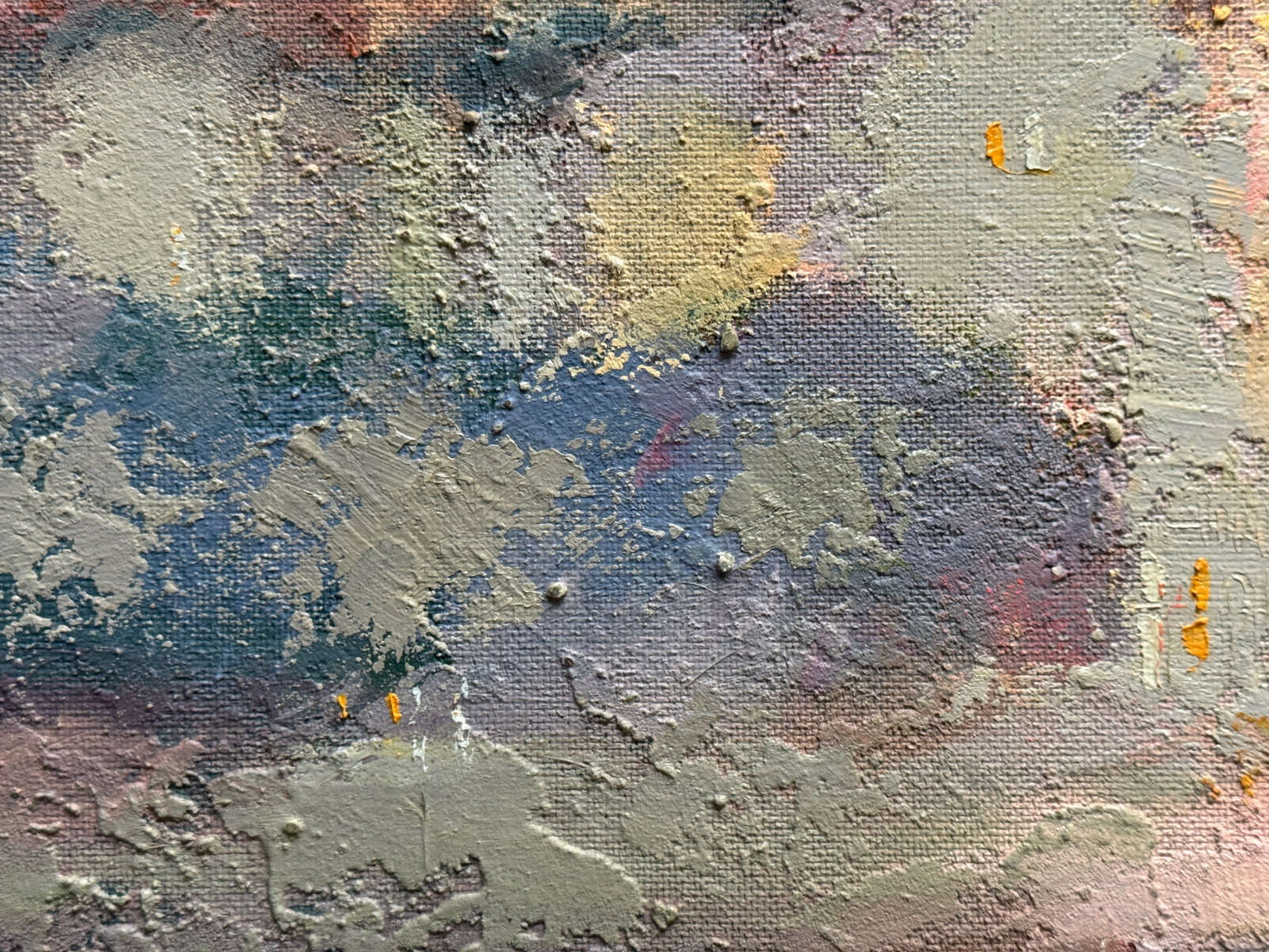Abstract Oil painting with frame Evening in City K. Leonid - 7