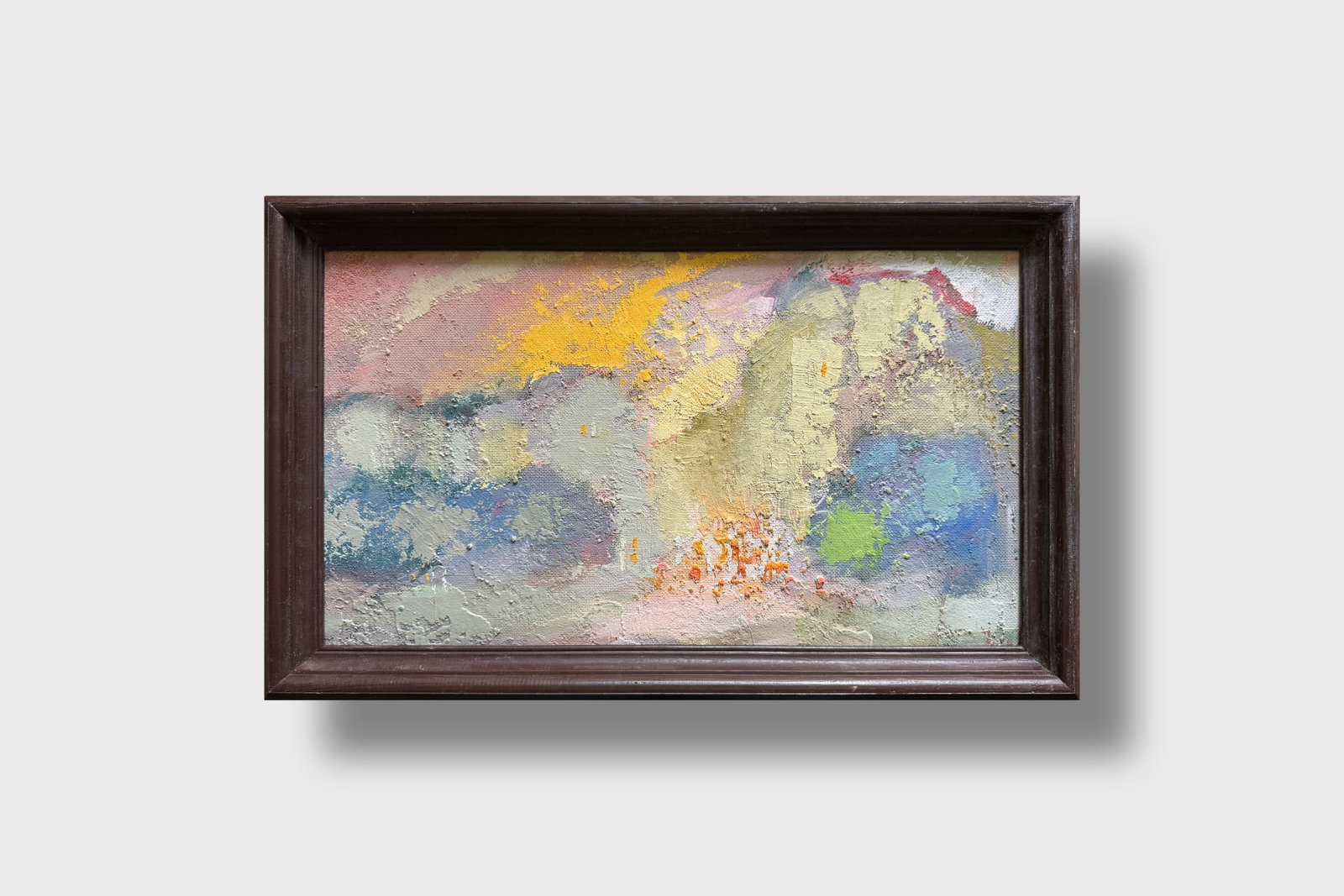 Abstract Oil painting with frame Evening in City K. Leonid - 9