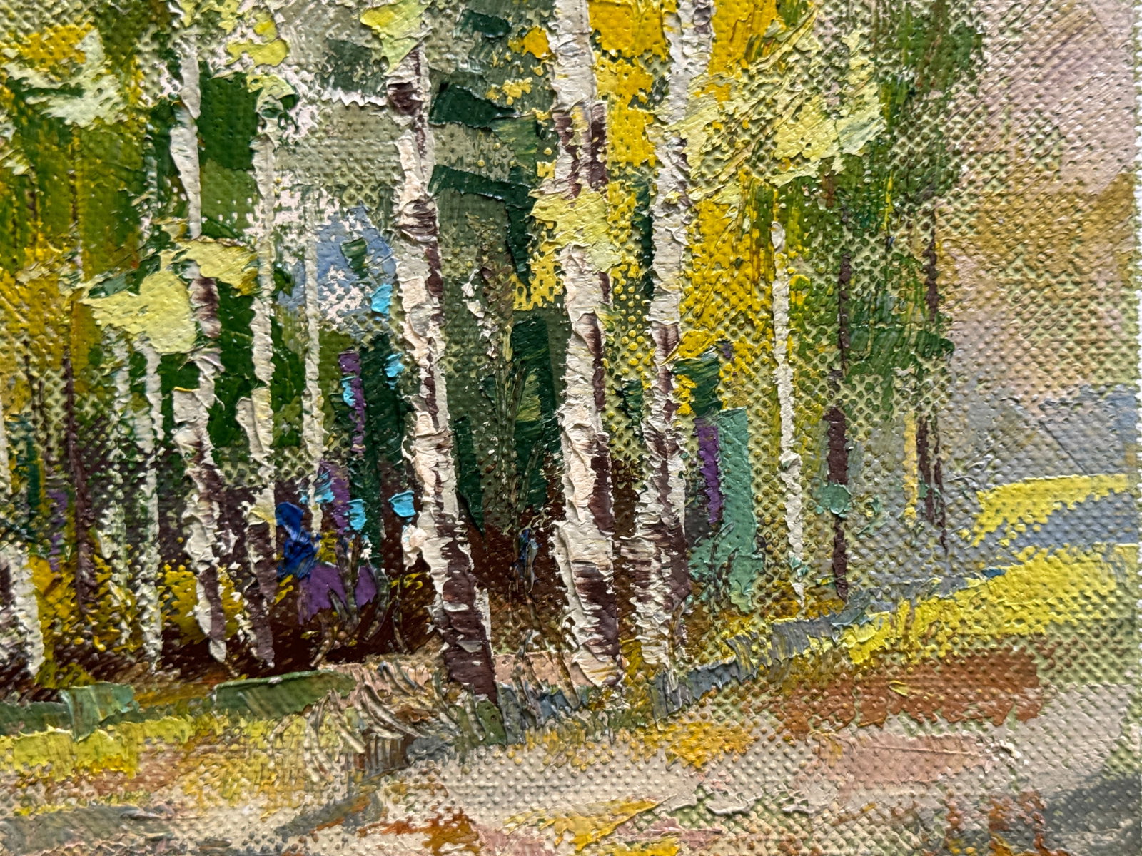 Oil painting with frame Birch grove K. Leonid - 5