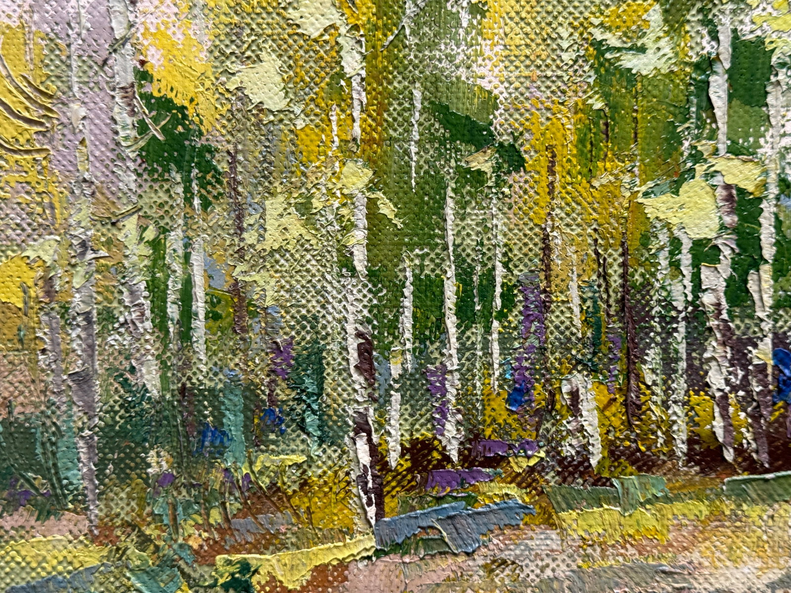 Oil painting with frame Birch grove K. Leonid - 6