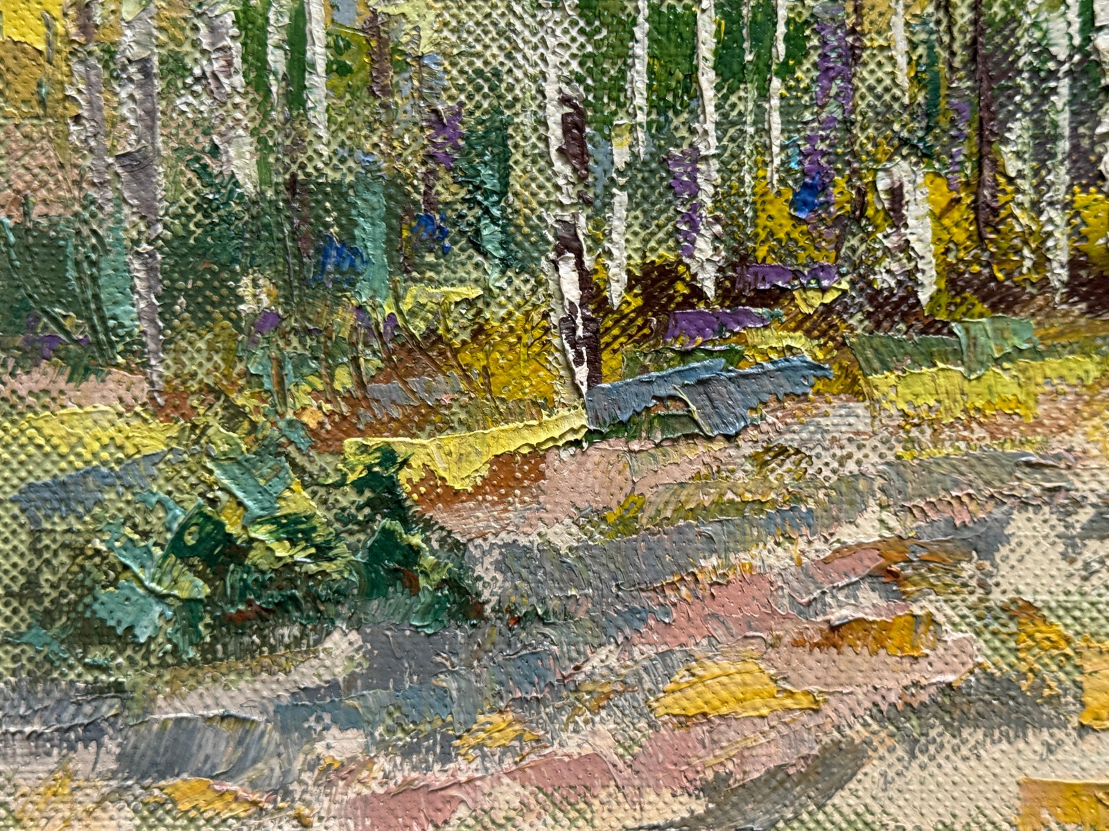 Oil painting with frame Birch grove K. Leonid - 7