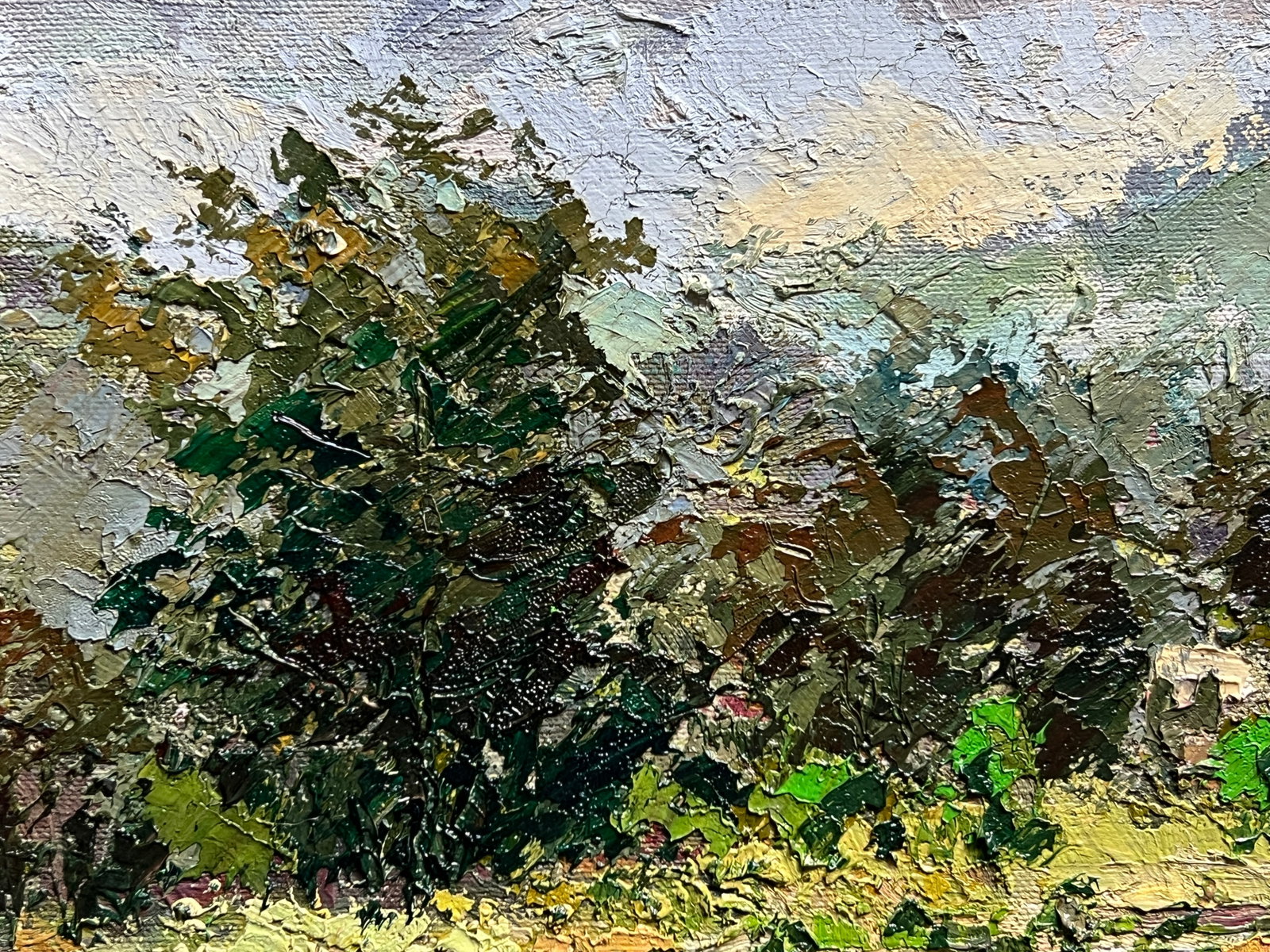 Oil painting with farme botanical garden at the Ivan Franko university of lviv K. Leonid - 2
