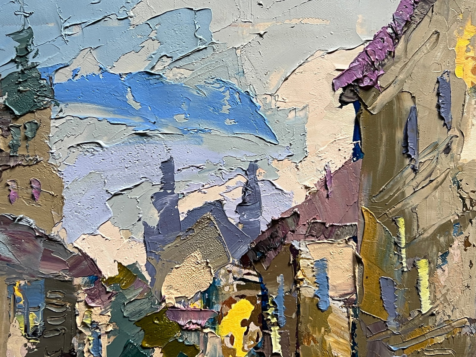 Oil painting with farme Lviv Market area K. Leonid - 3
