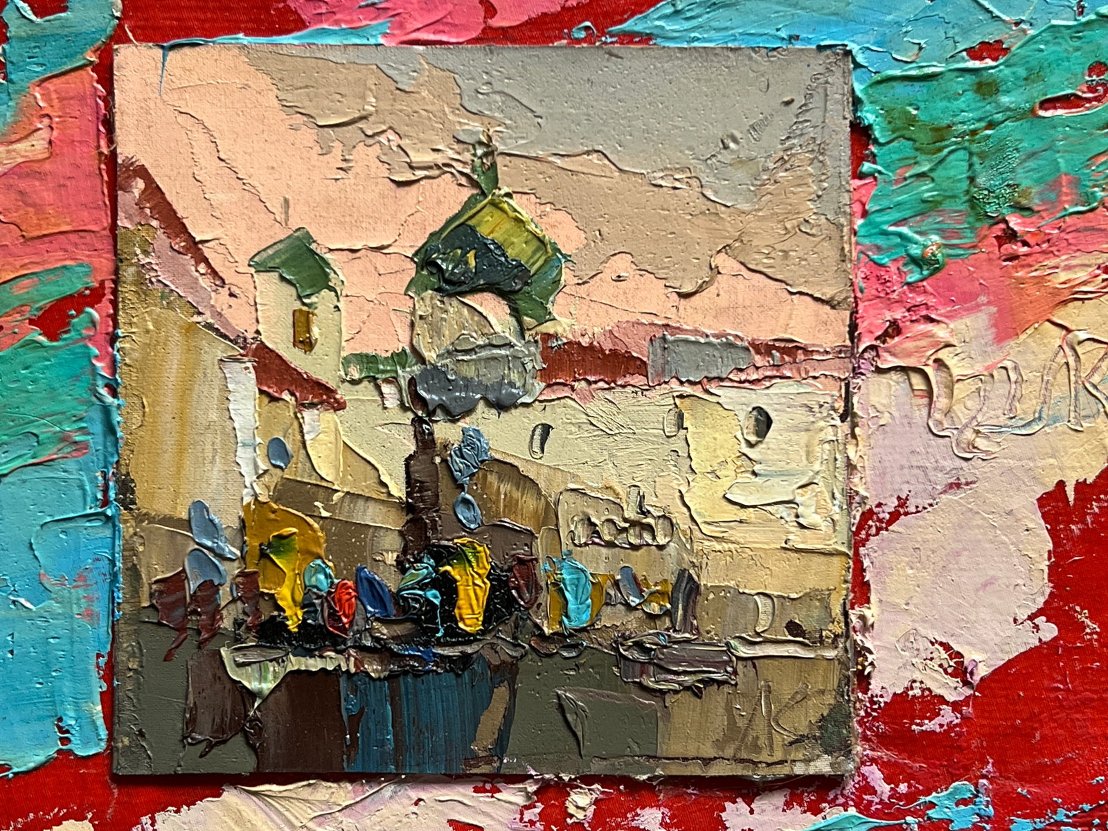 Oil painting with farme market square in Lviv K. Leonid - 6