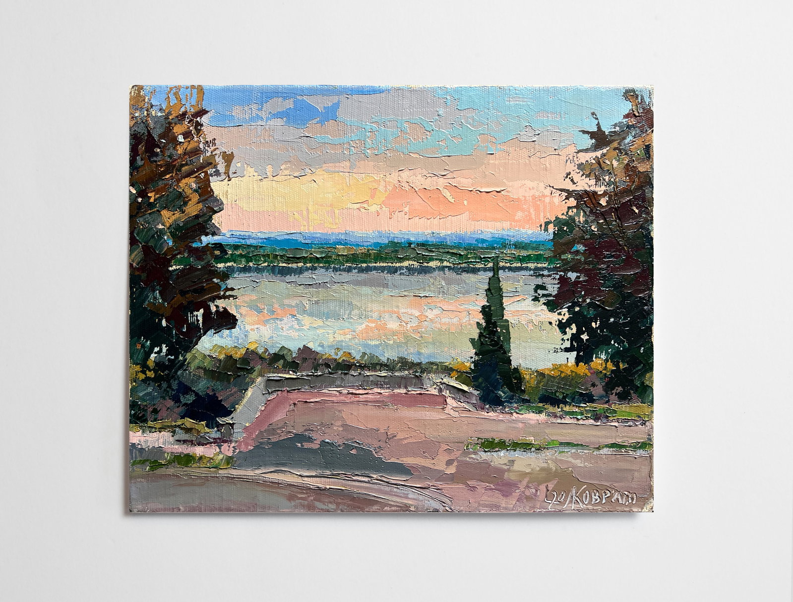 Oil painting with farme Ukrainian town K. Leonid - 2